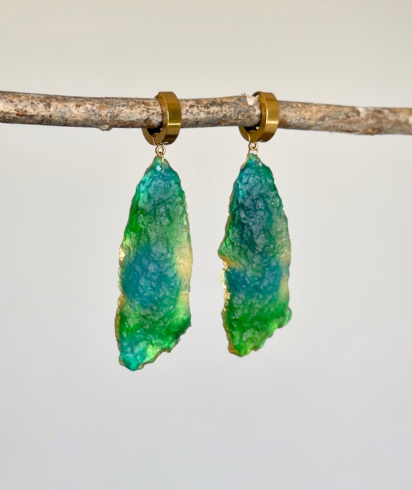 Earrings with imitation crystals