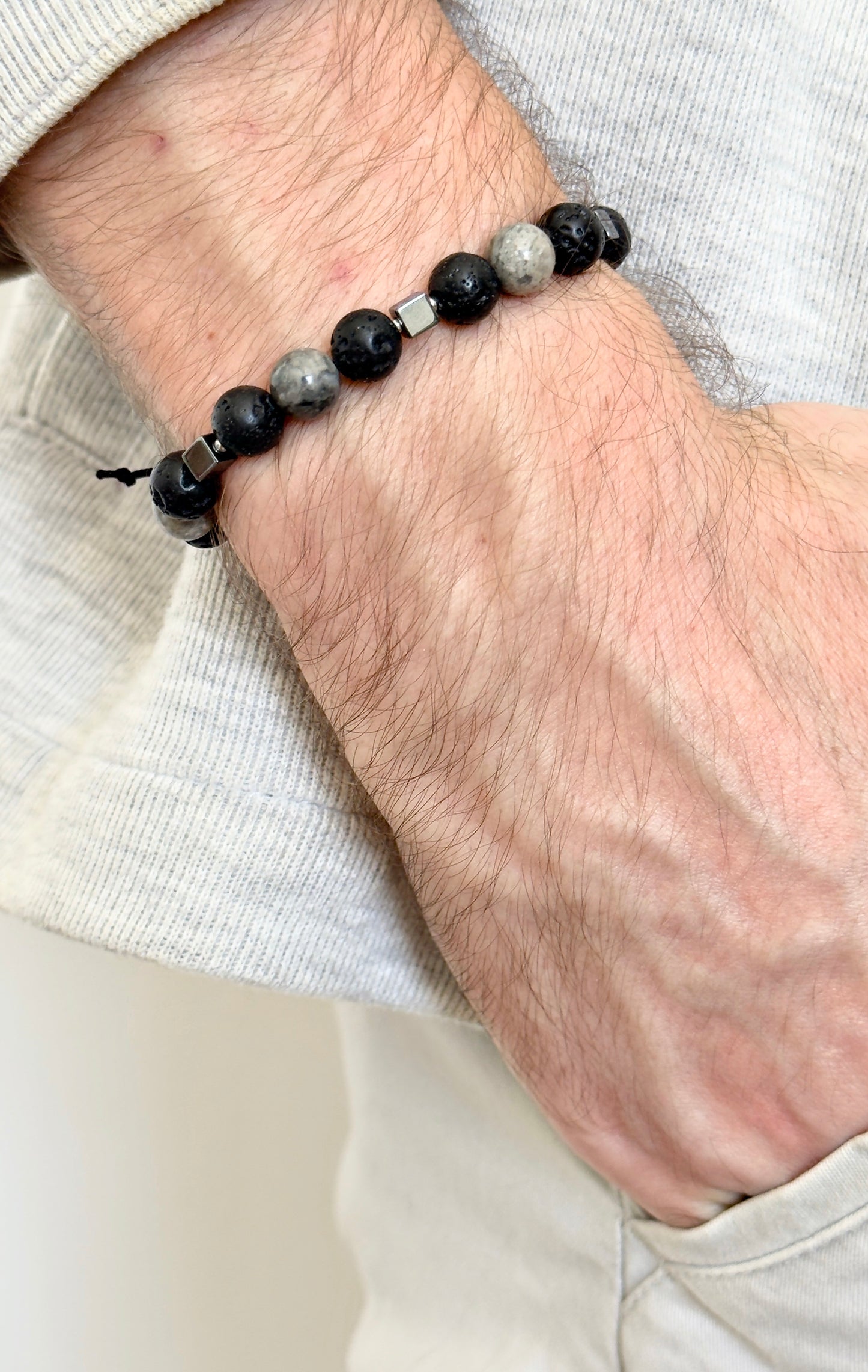 Pulsera para hombre con piedras naturales