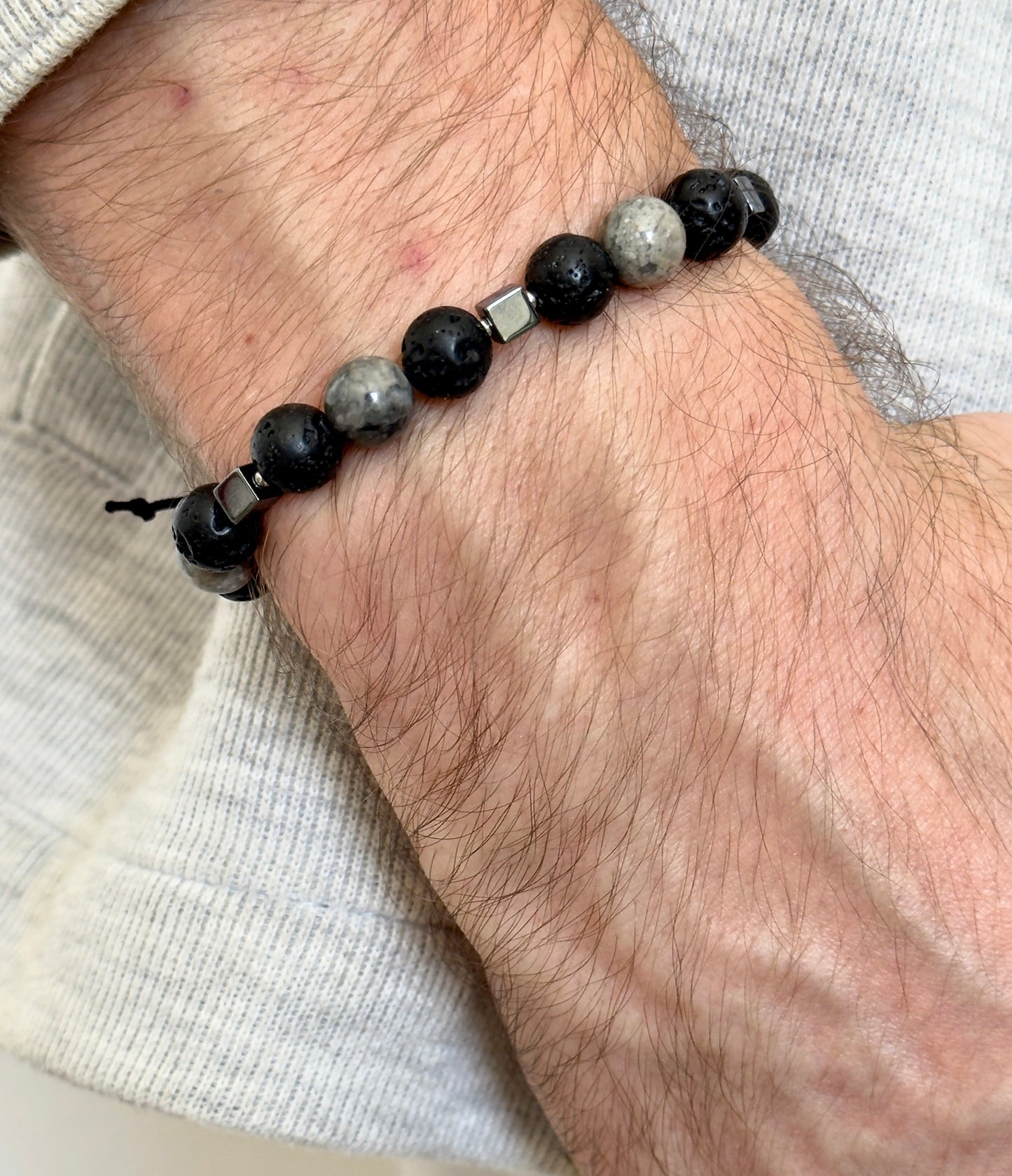 Pulsera para hombre con piedras naturales