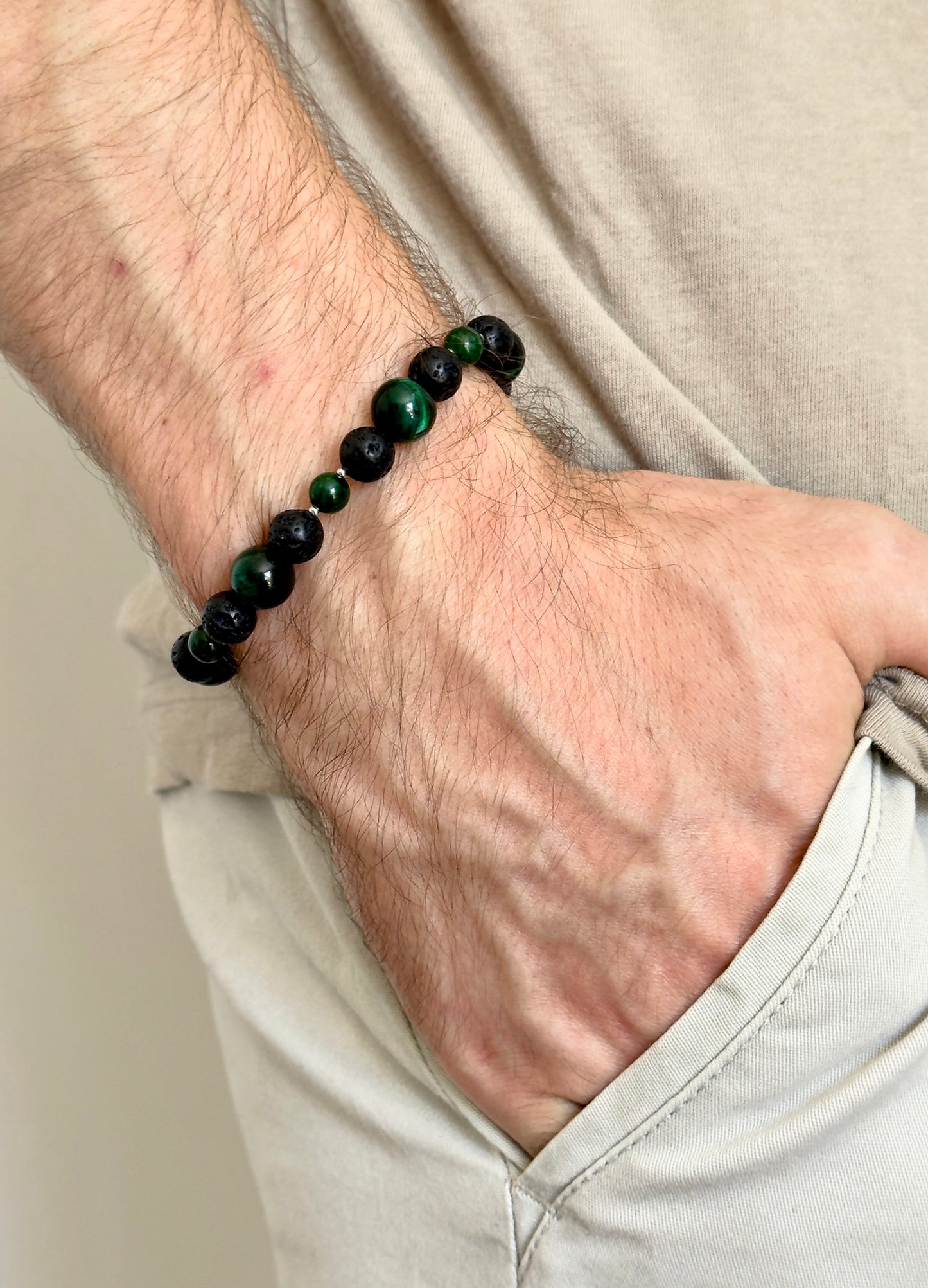 Pulsera para hombre con piedras naturales