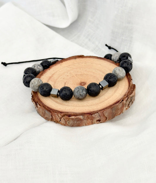Pulsera para hombre con piedras naturales