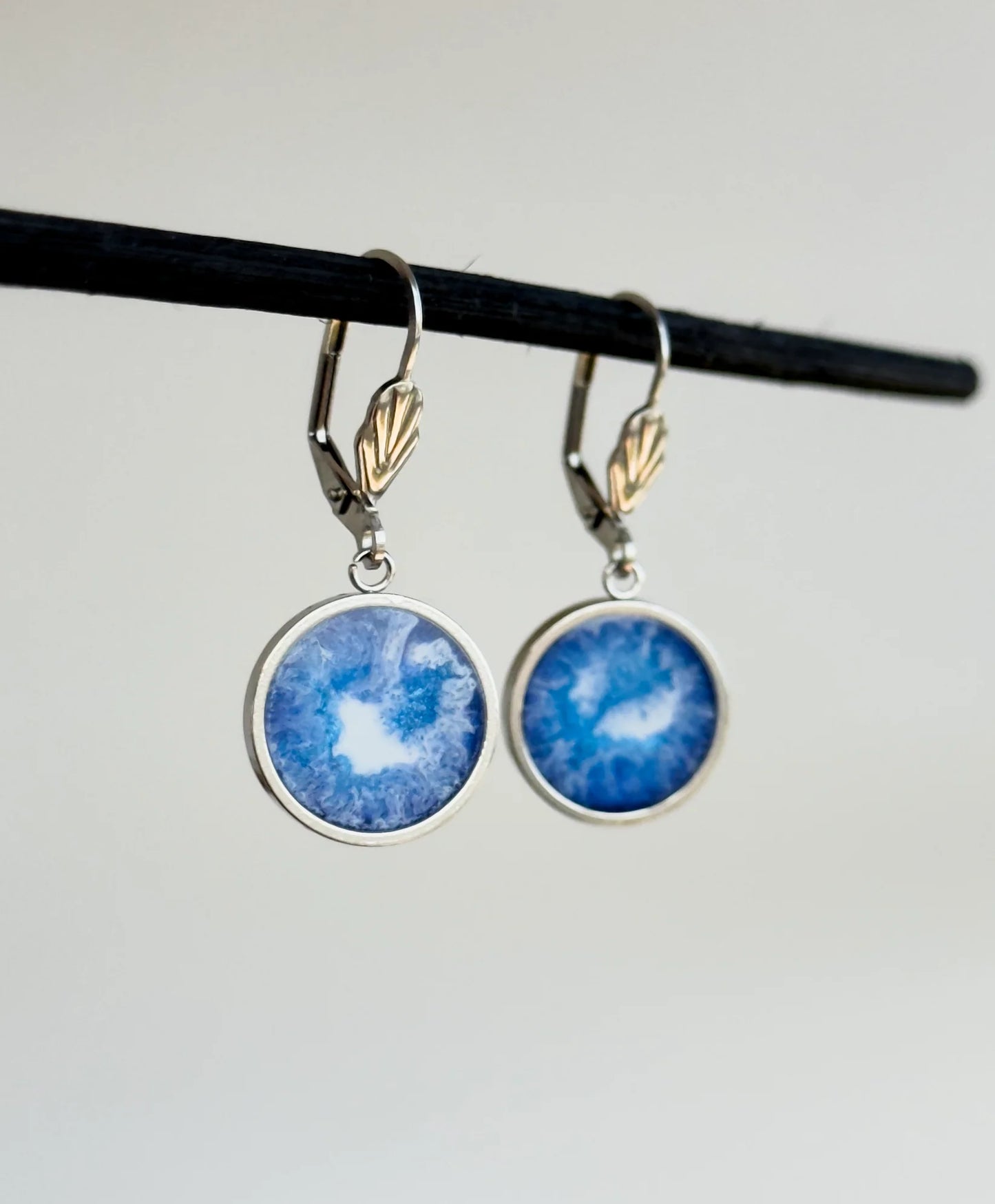 Pendientes de acero inoxidable con olas