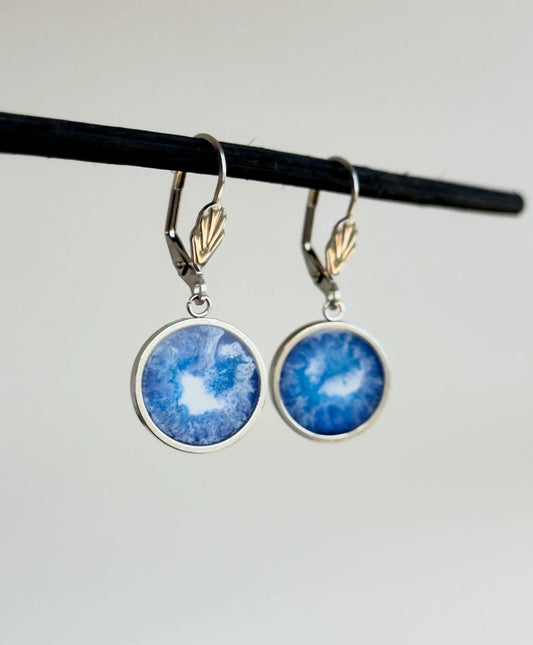 Stainless steel earrings with waves