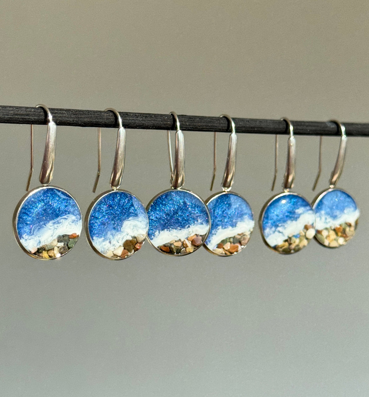 "The Sea" Stainless steel earrings with marine motifs