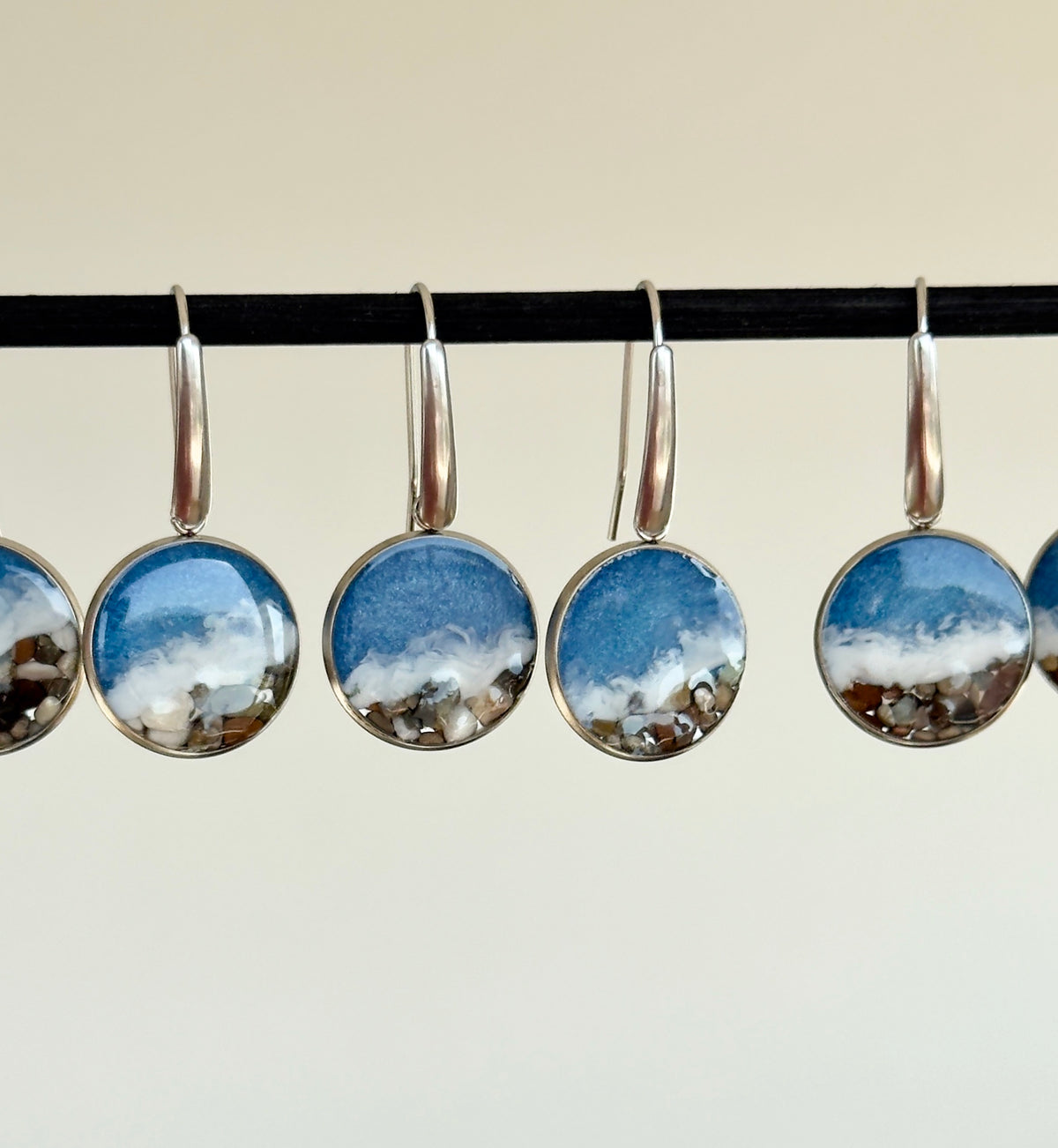 "The Sea" Stainless steel earrings with marine motifs