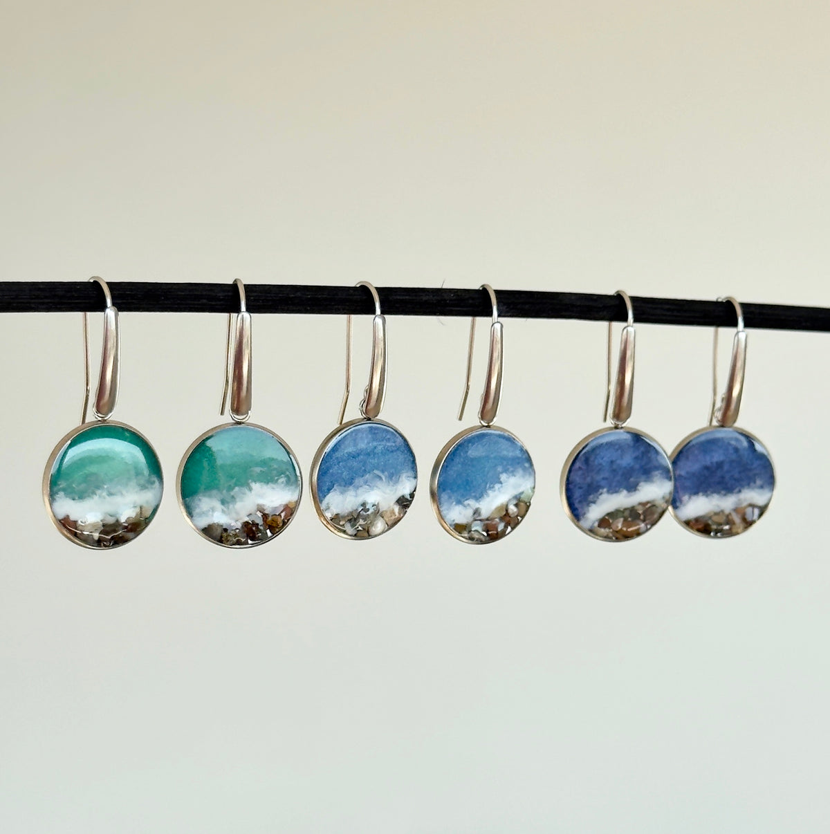 "The Sea" Stainless steel earrings with marine motifs