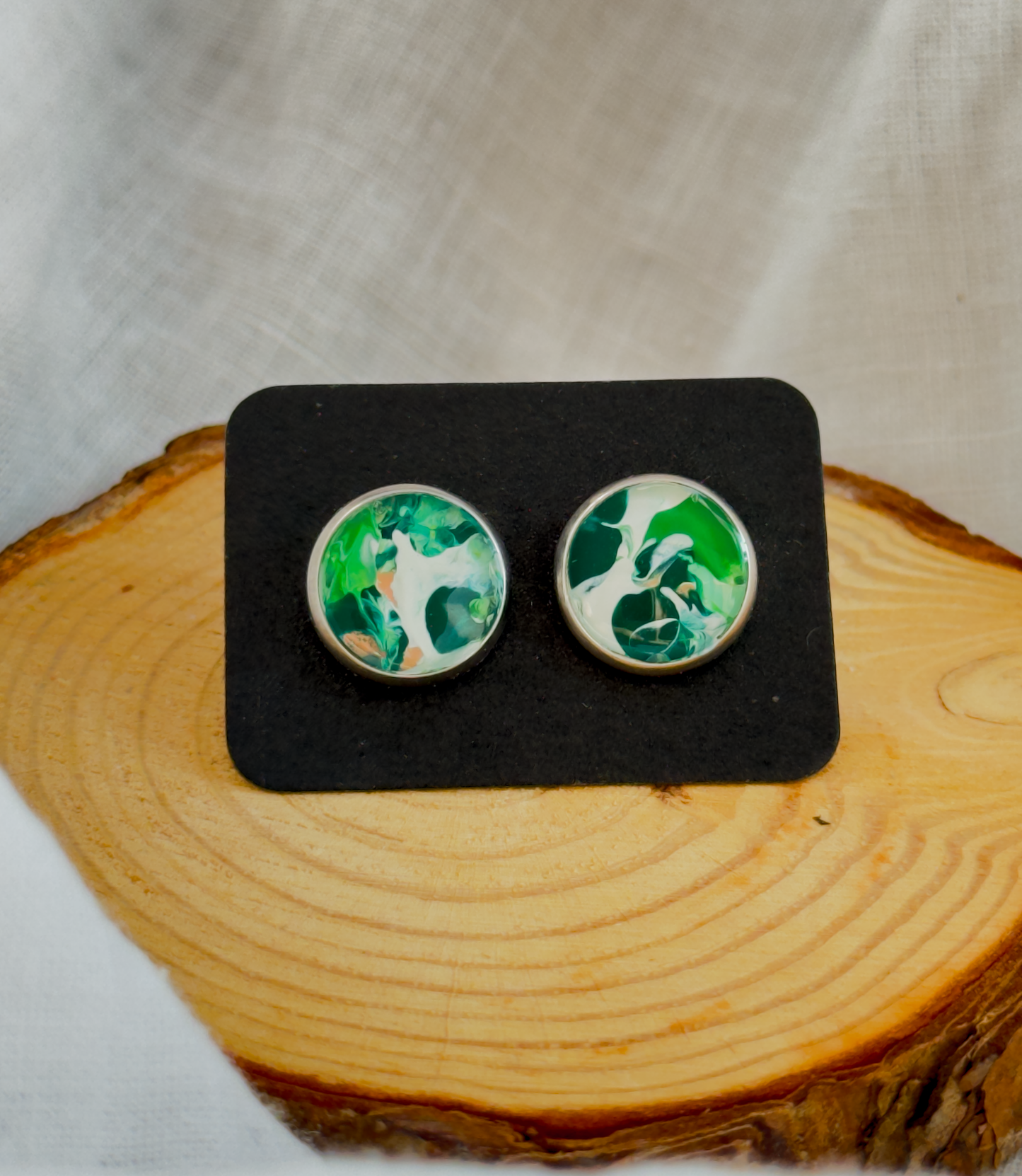 All stainless steel earrings, stud earrings