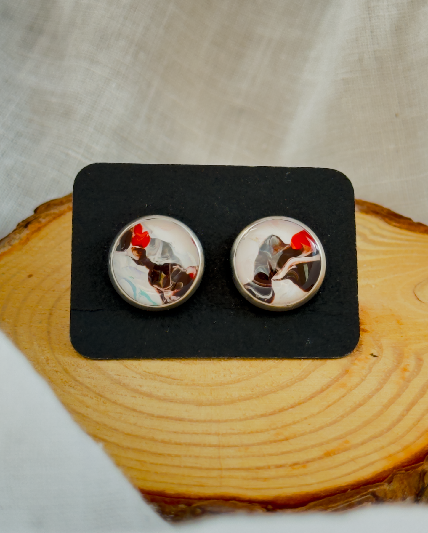 All stainless steel earrings, stud earrings