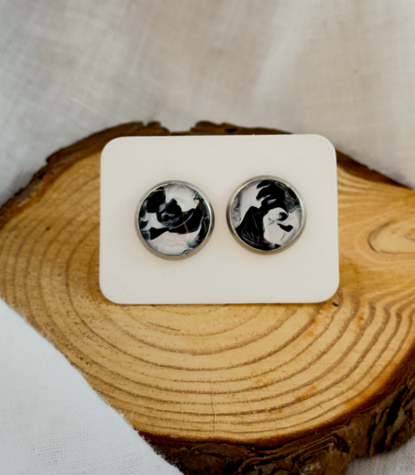 All stainless steel earrings, stud earrings