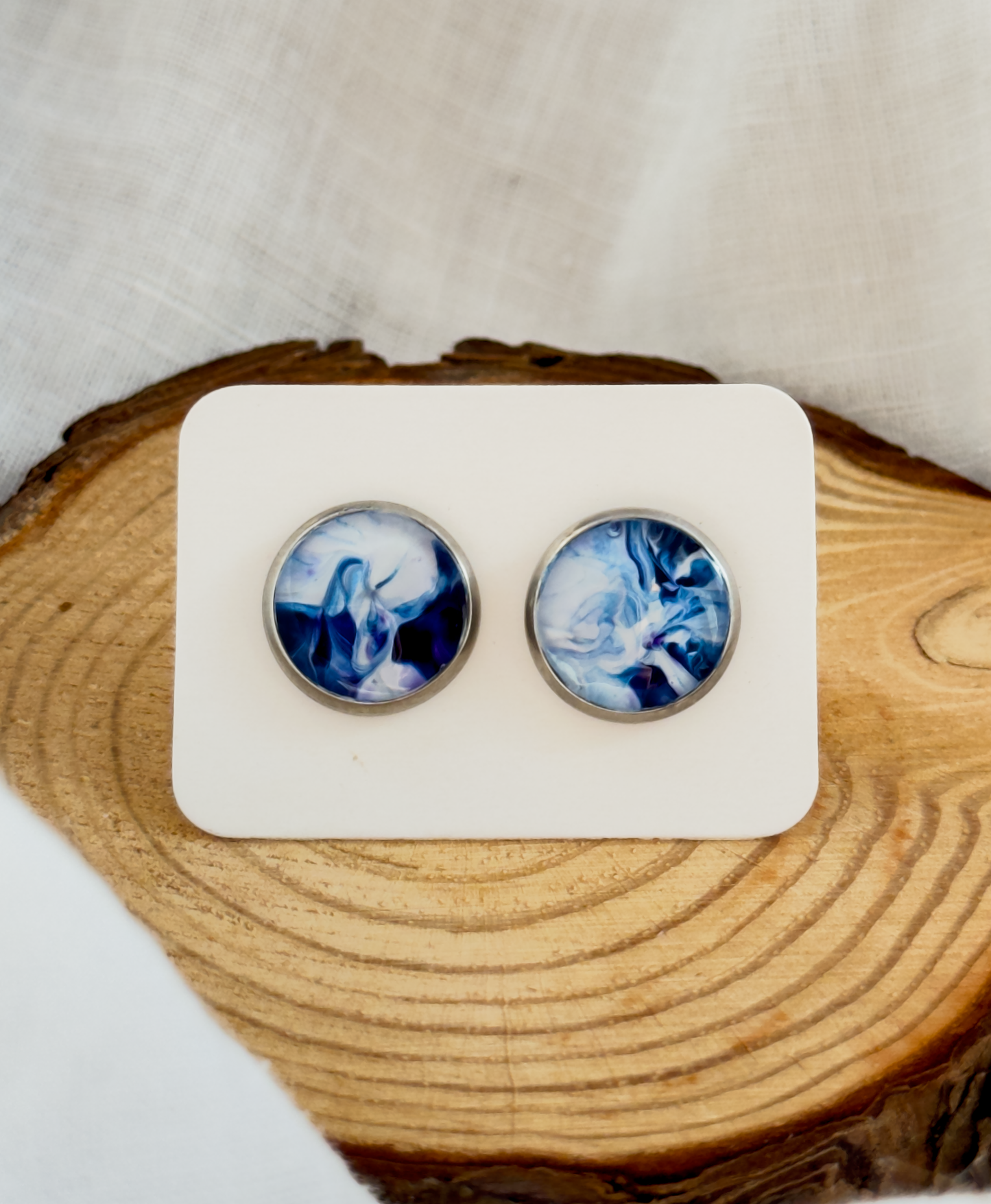 All stainless steel earrings, stud earrings