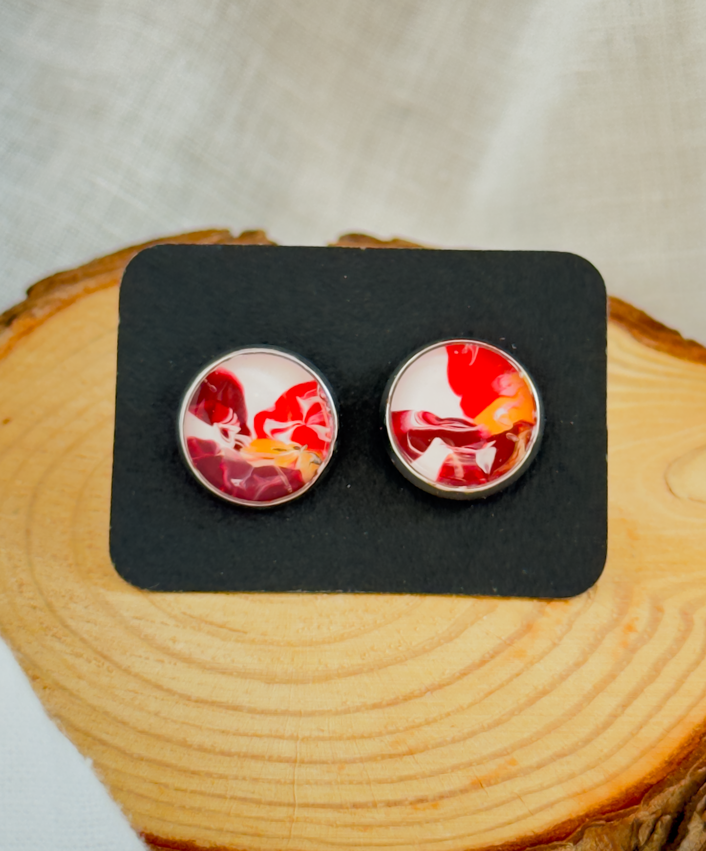 All stainless steel earrings, stud earrings