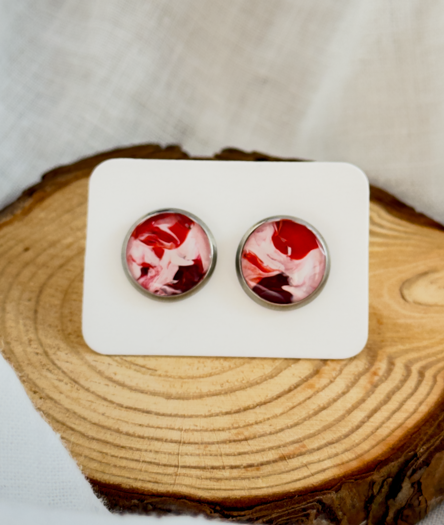 All stainless steel earrings, stud earrings