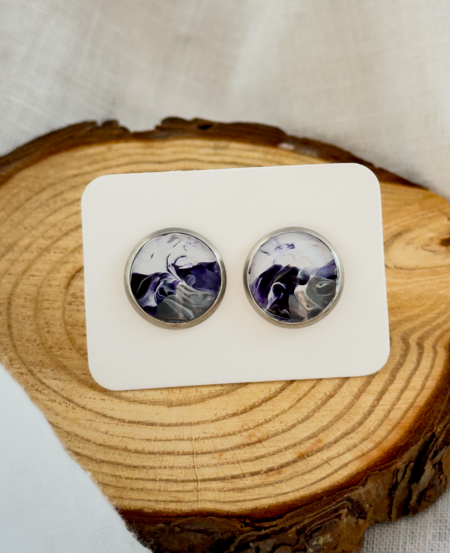 All stainless steel earrings, stud earrings