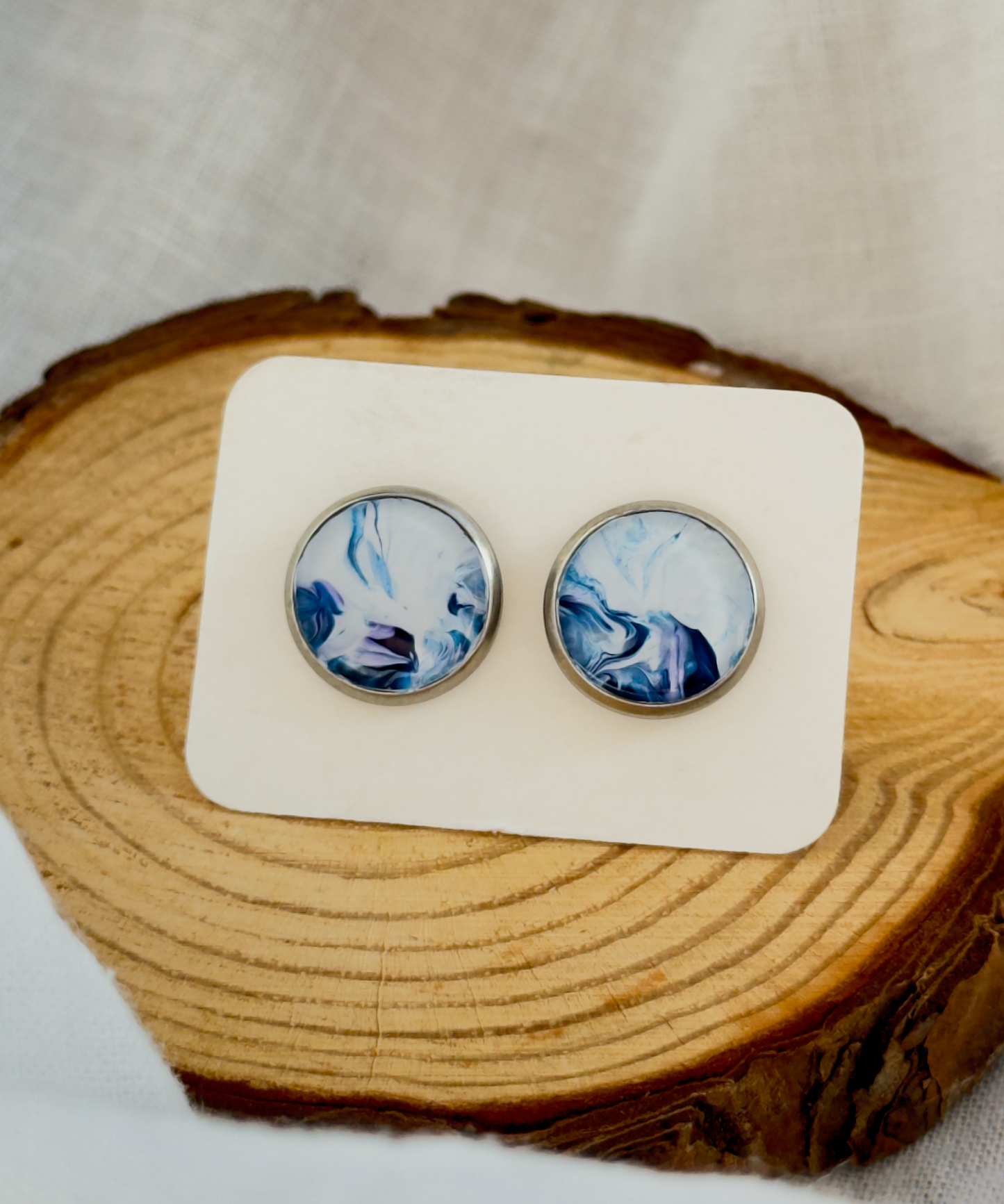All stainless steel earrings, stud earrings