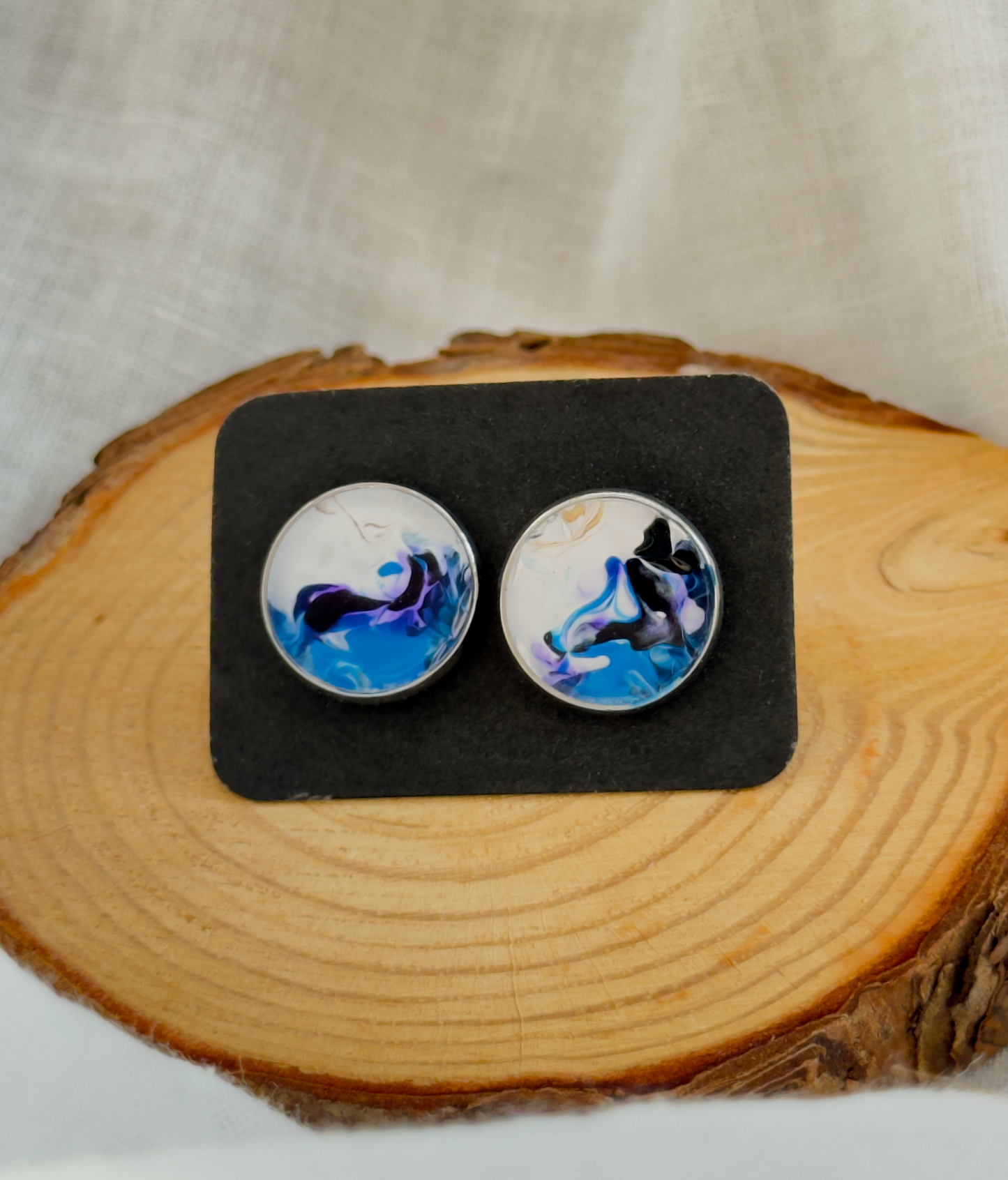All stainless steel earrings, stud earrings