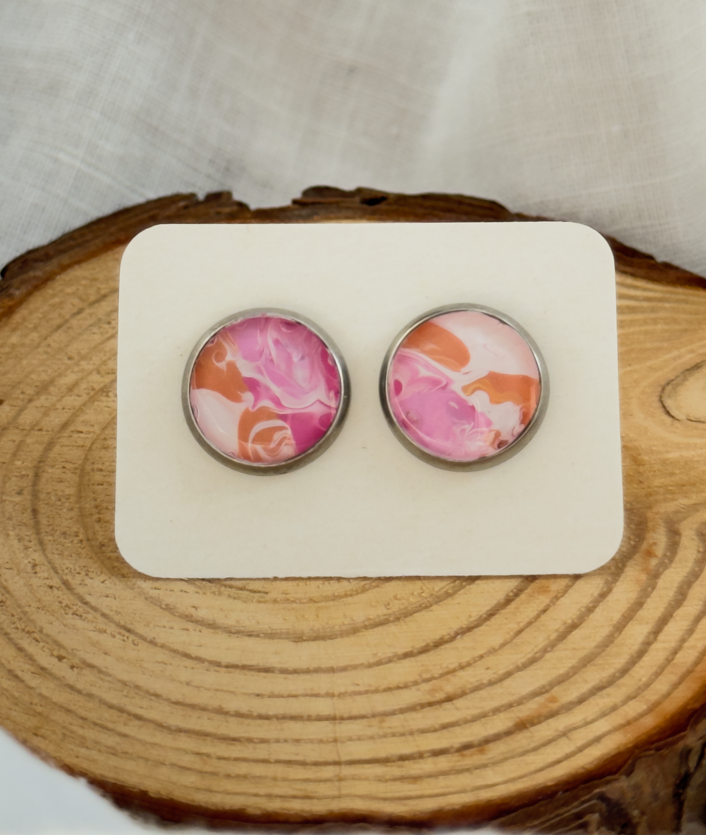 All stainless steel earrings, stud earrings