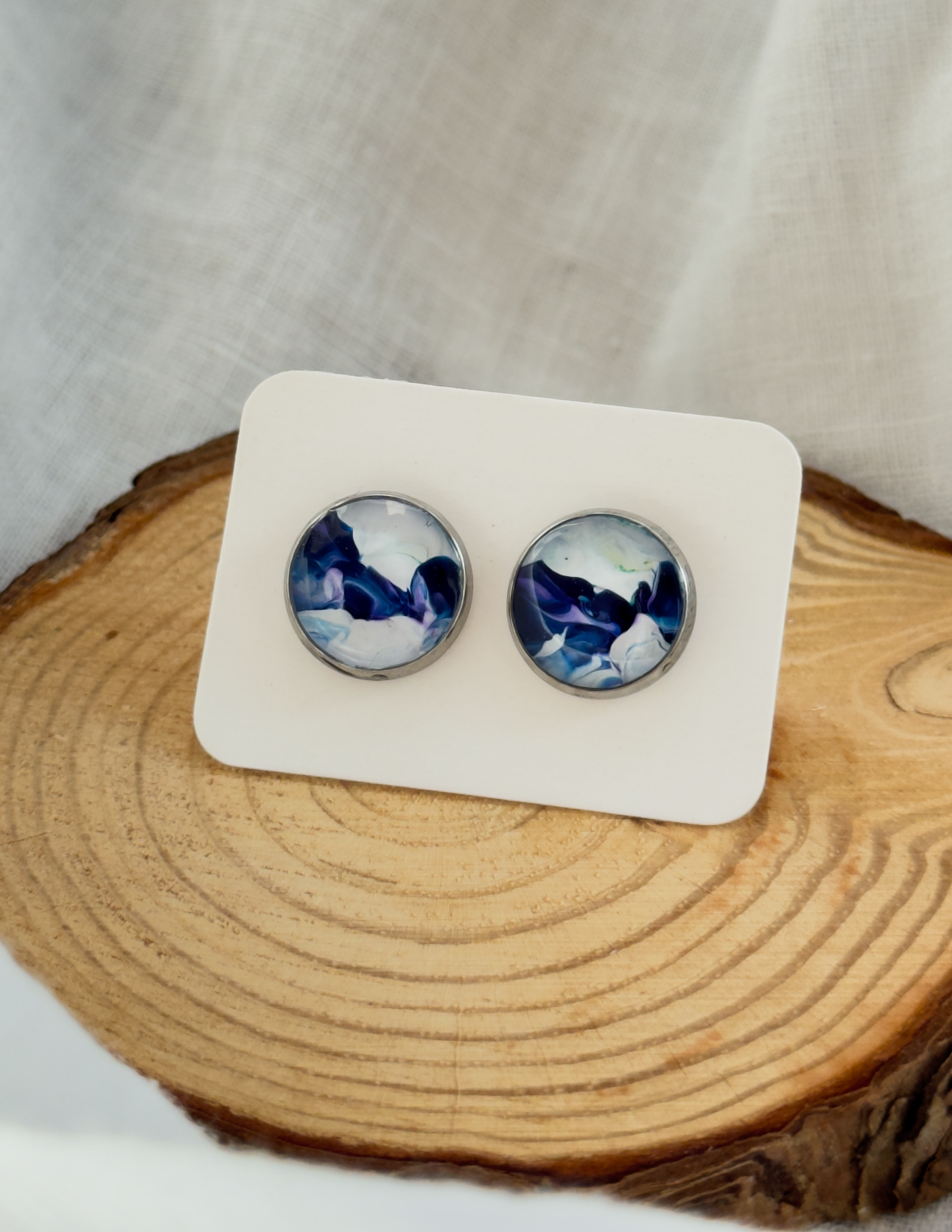All stainless steel earrings, stud earrings
