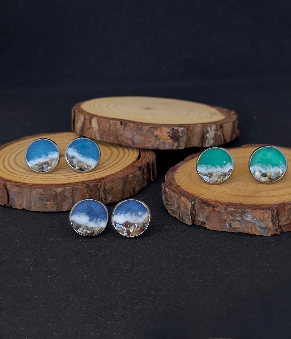 "El Mar" Stainless steel earrings with marine motifs
