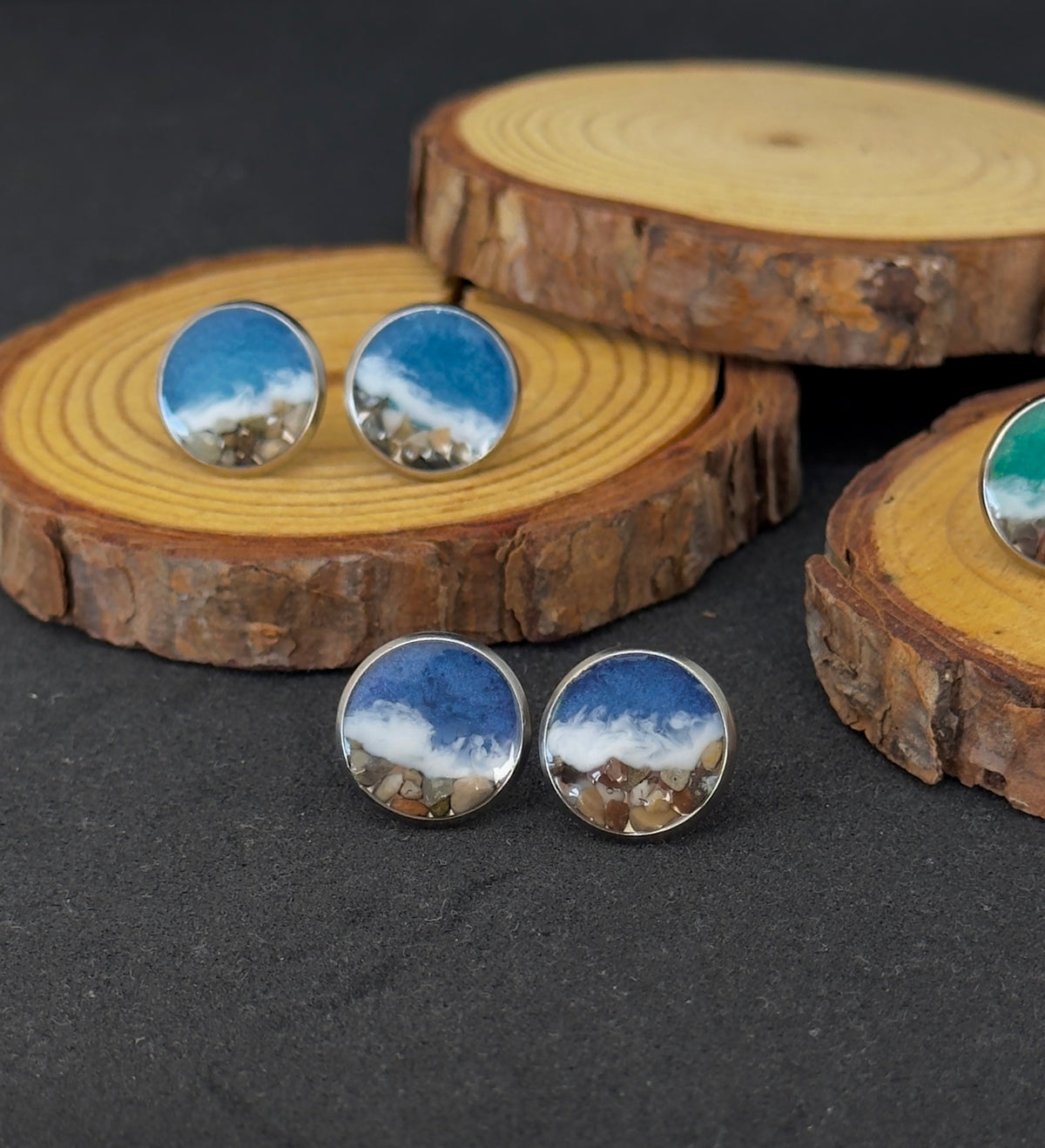 "El Mar" Stainless steel earrings with marine motifs