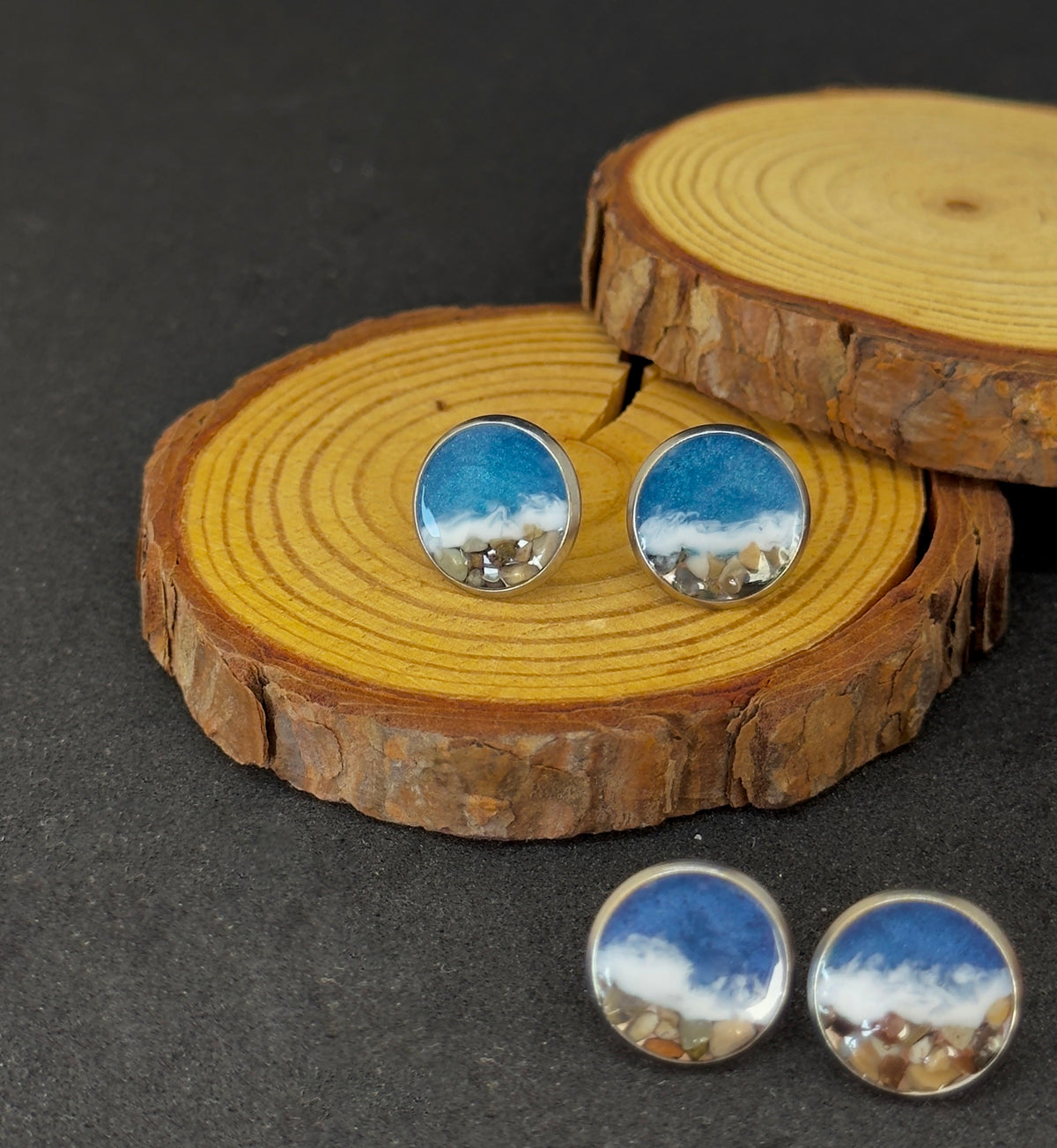 "El Mar" Stainless steel earrings with marine motifs