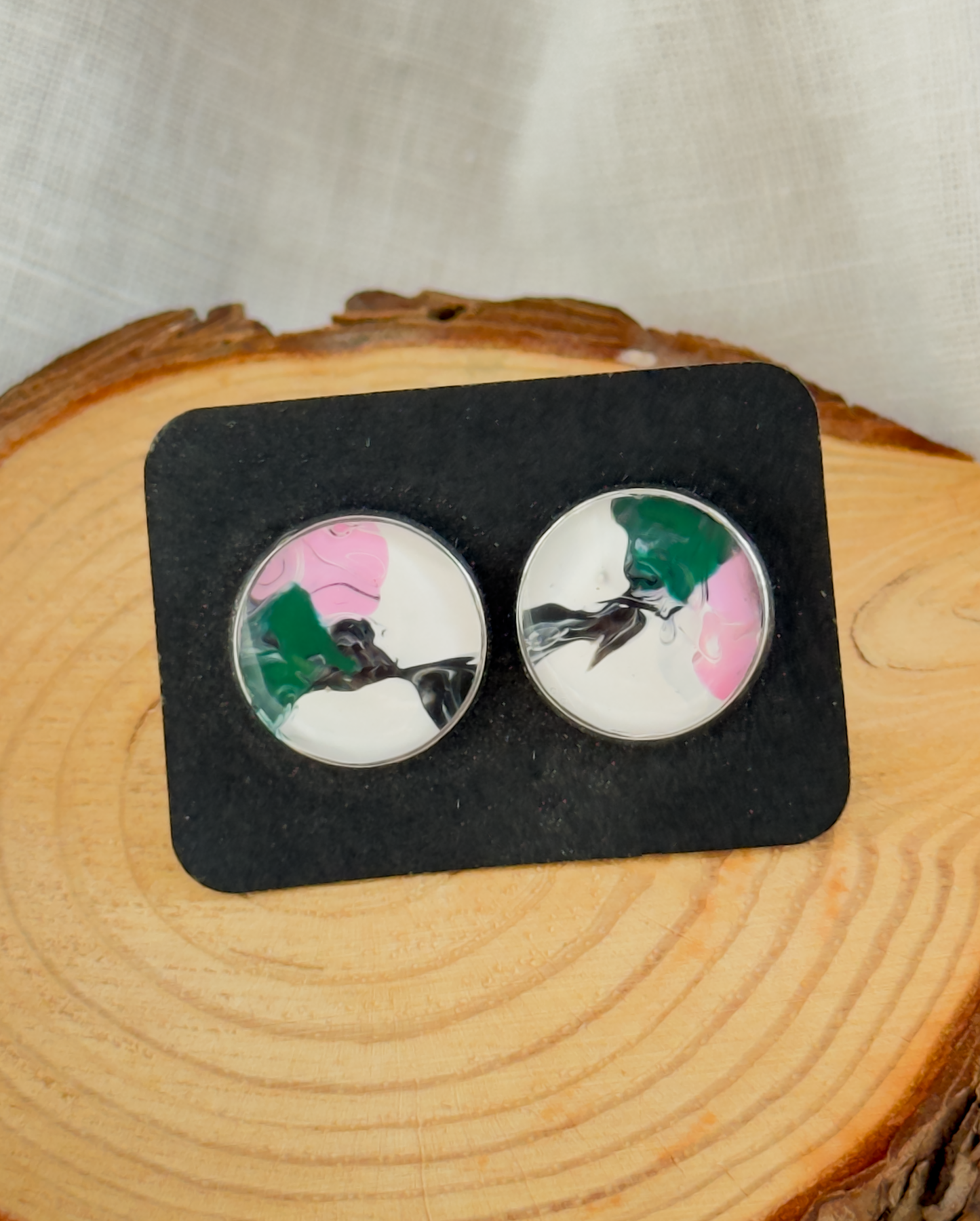 All stainless steel earrings, stud earrings