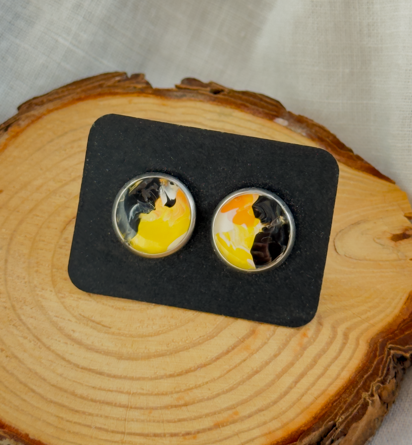 All stainless steel earrings, stud earrings