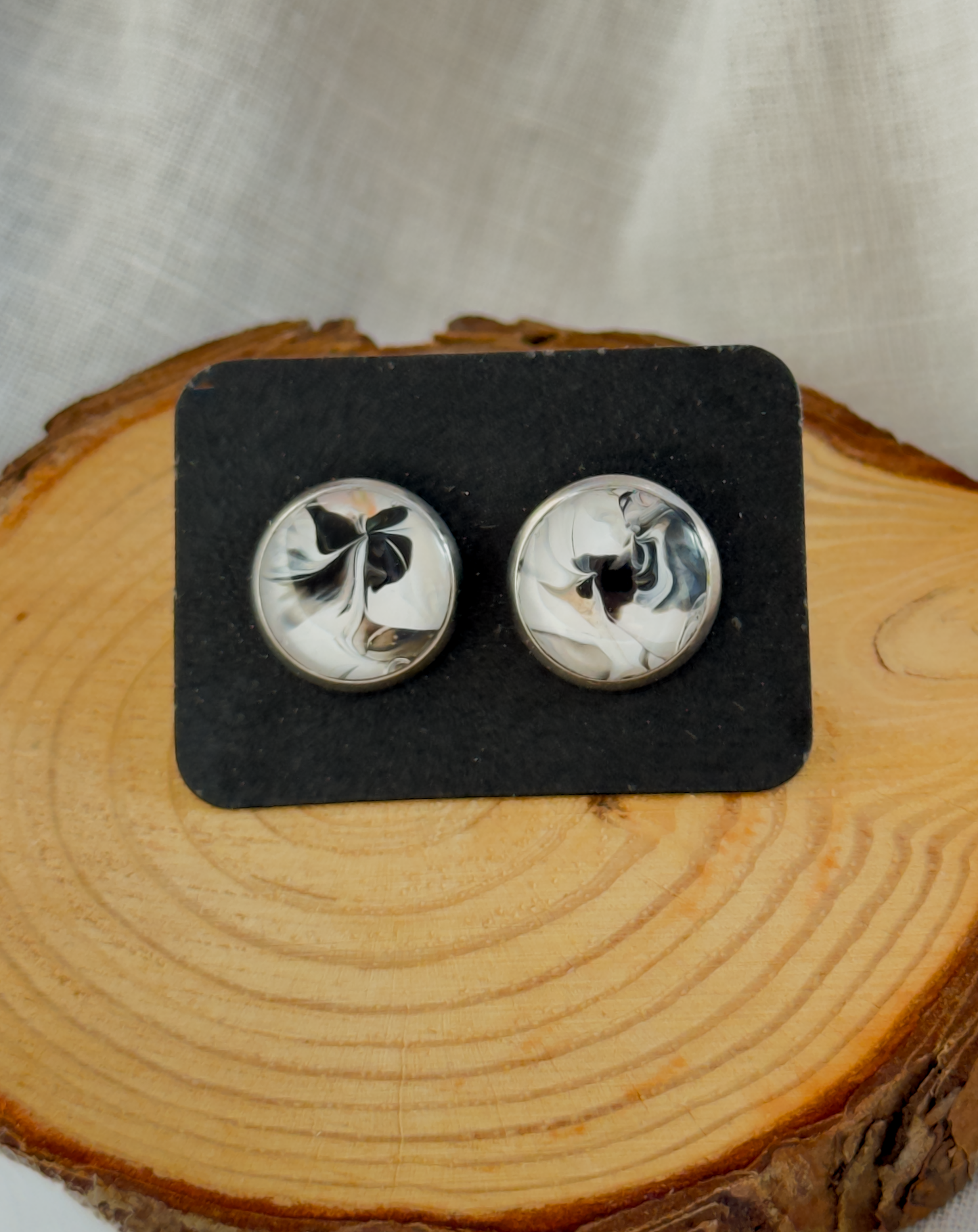 All stainless steel earrings, stud earrings
