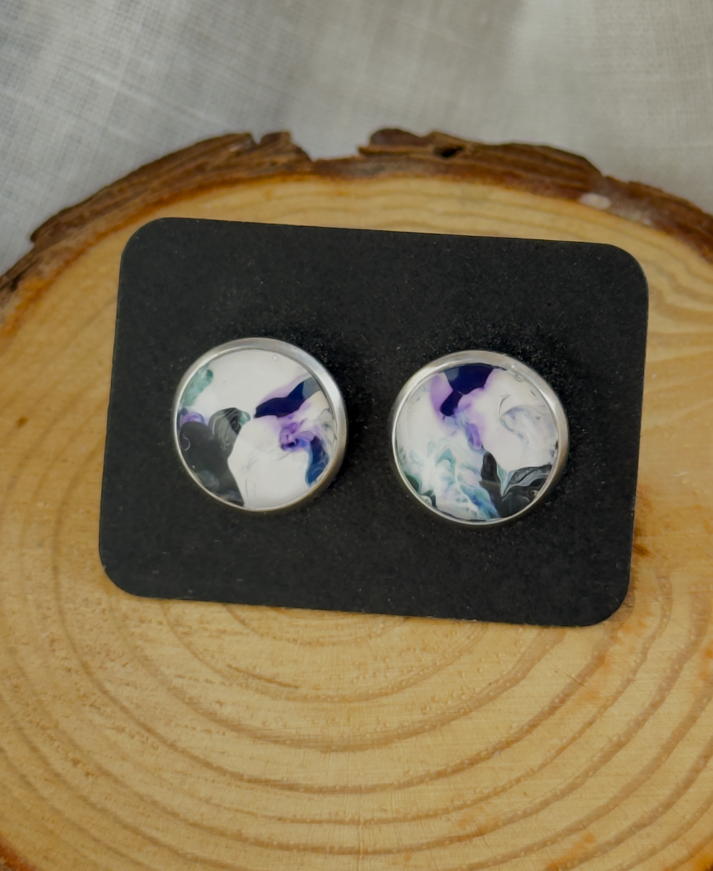 All stainless steel earrings, stud earrings
