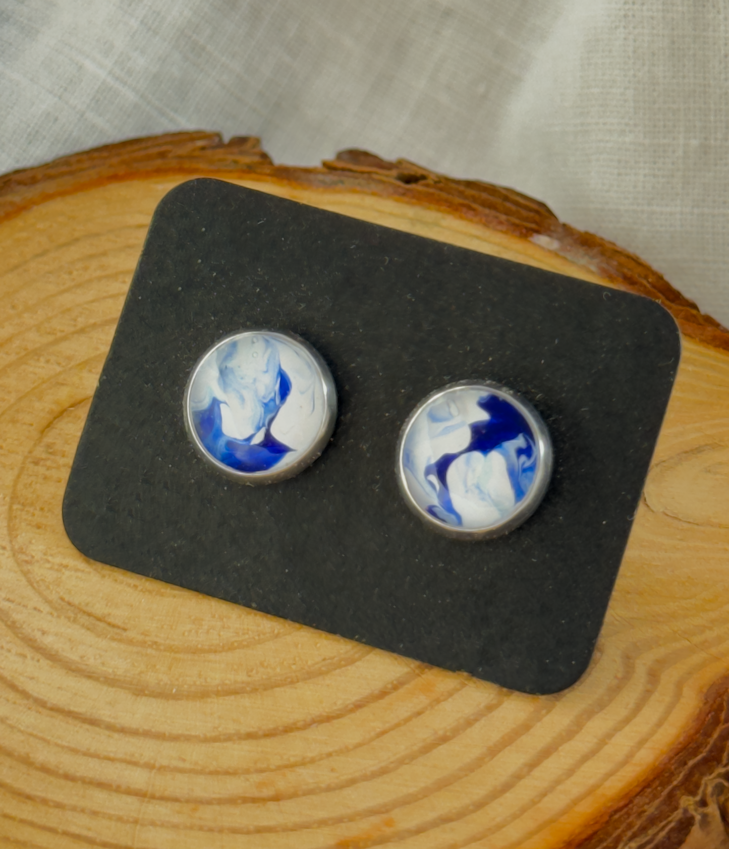 All stainless steel earrings, stud earrings