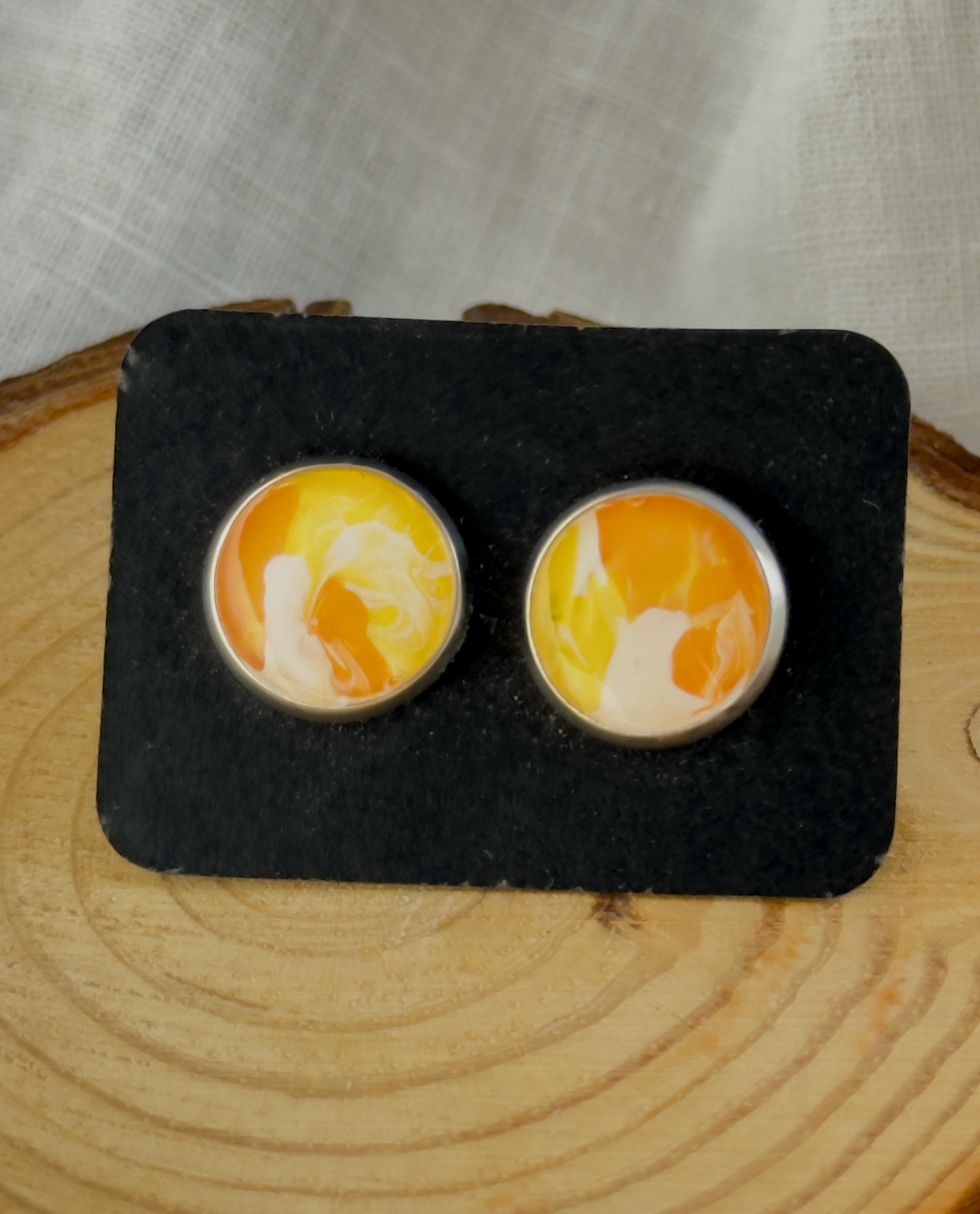 All stainless steel earrings, stud earrings