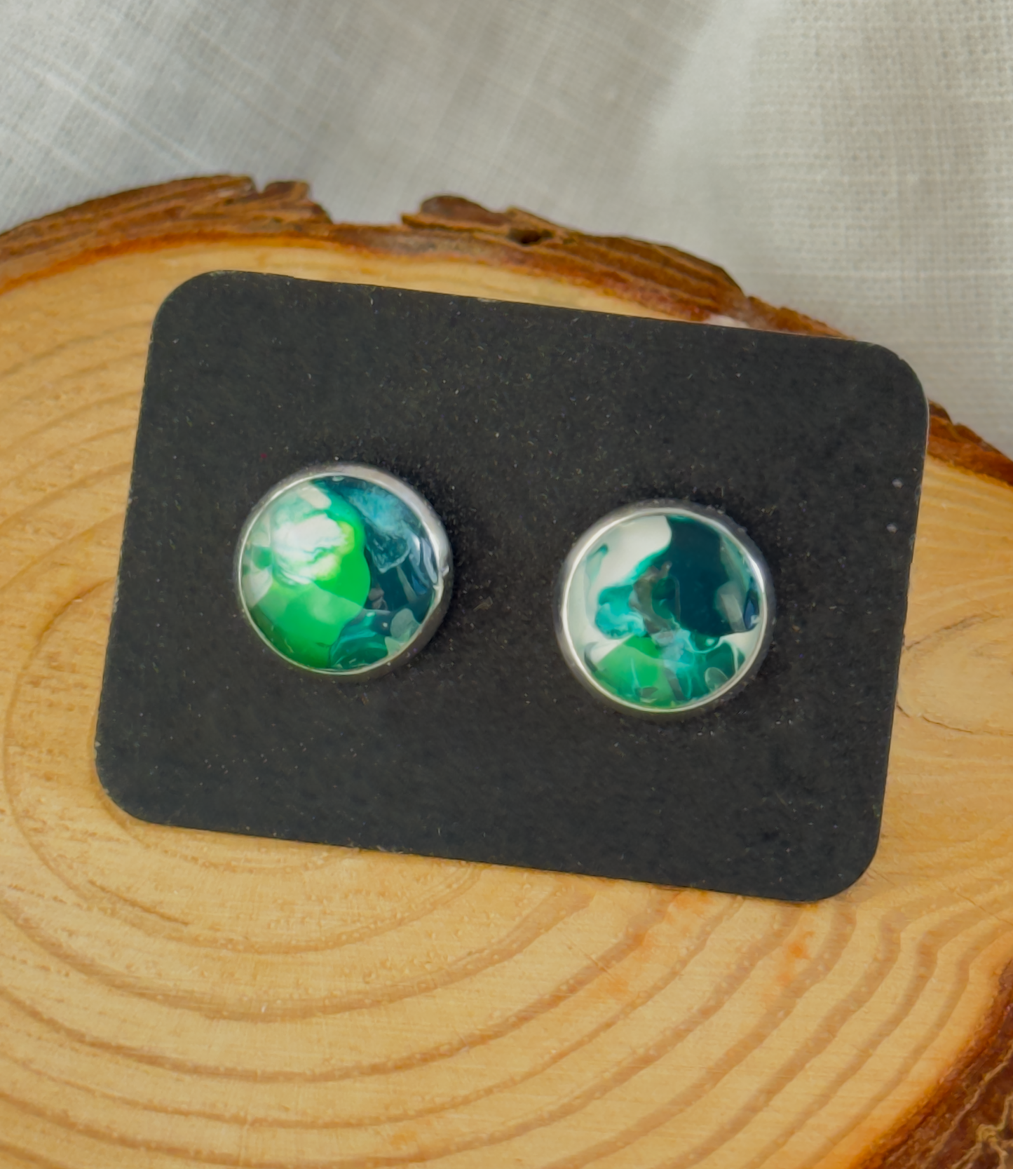 All stainless steel earrings, stud earrings