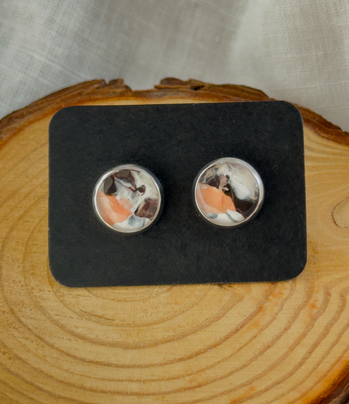 All stainless steel earrings, stud earrings