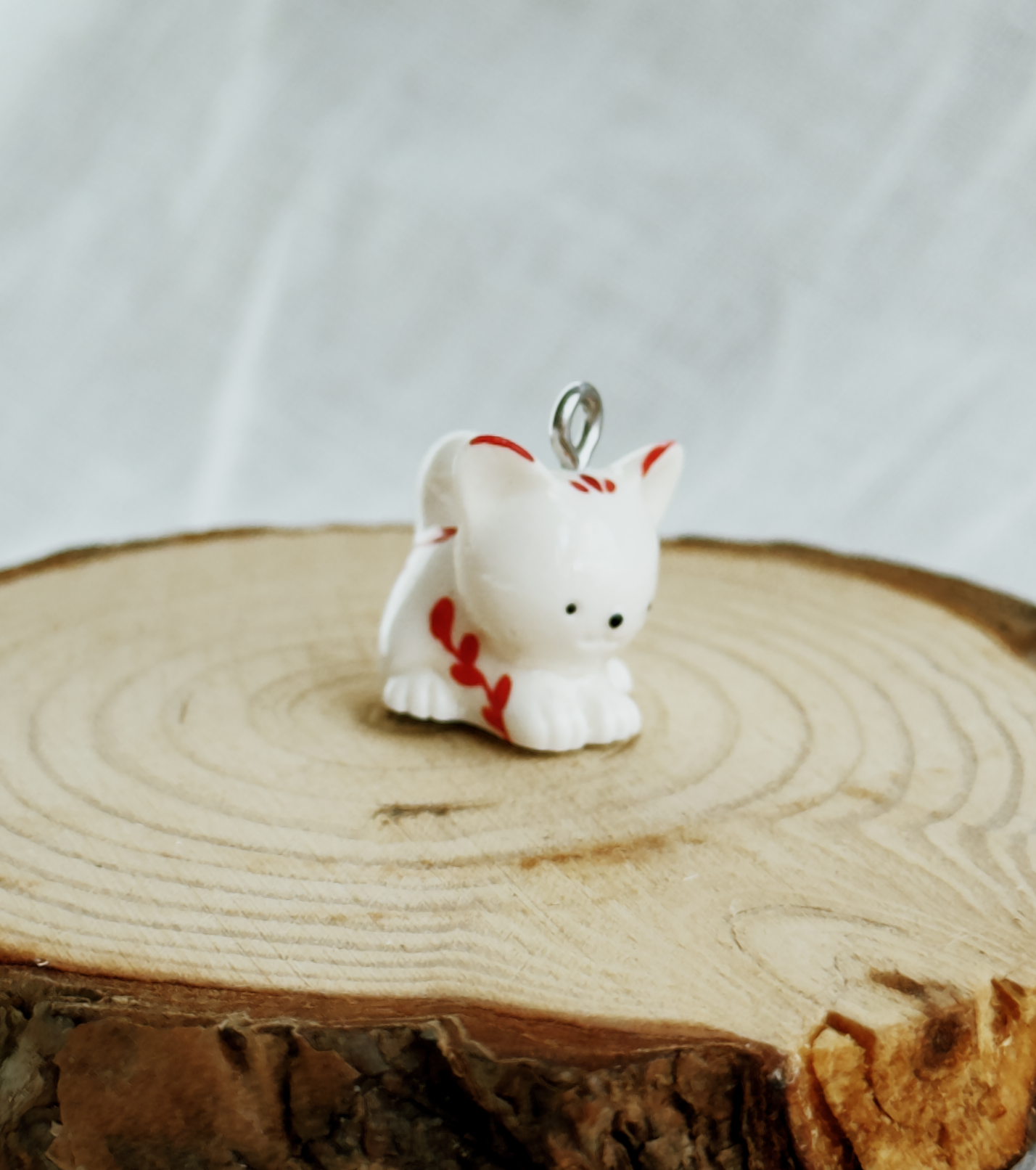 Todos los colgantes con miniatura de animal Gato y pintura a mano