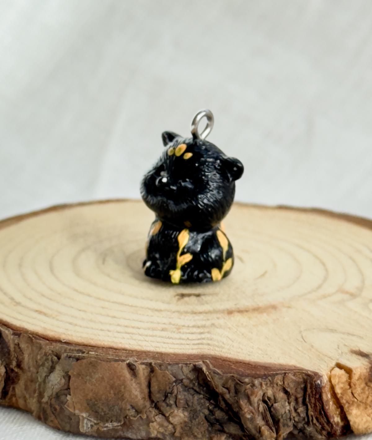 Todos los colgantes con miniatura de animal Gato y pintura a mano