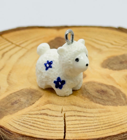 Todos los colgantes con miniatura de animal Oveja y pintura a mano