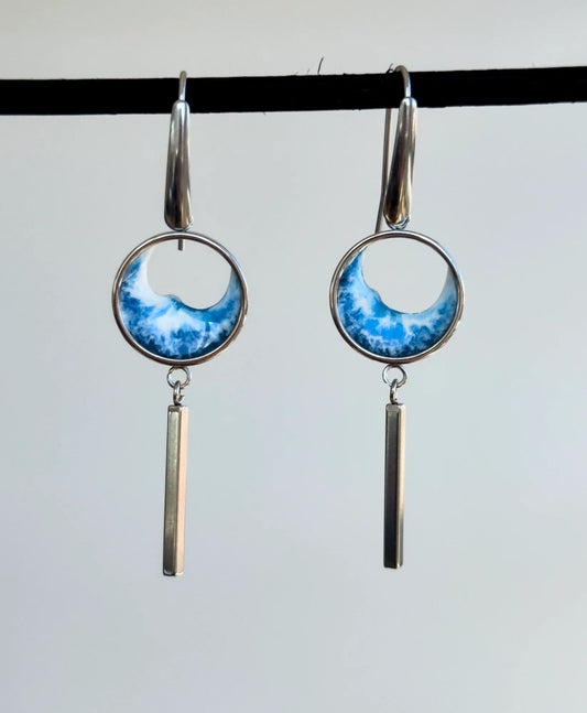 Stainless steel wave earrings