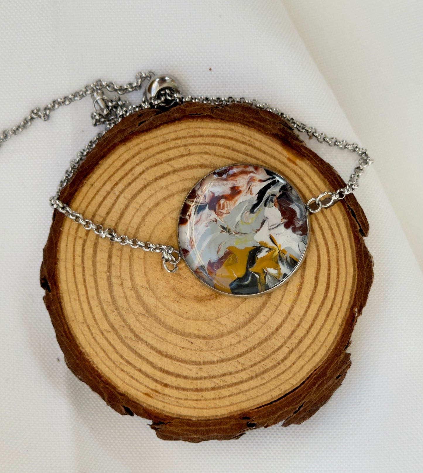 Stainless steel bracelet with cords