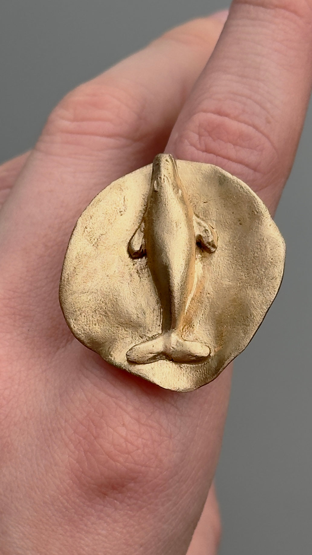 Bronze ring with a whale