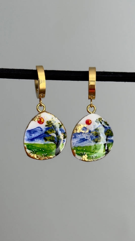 White painted earrings