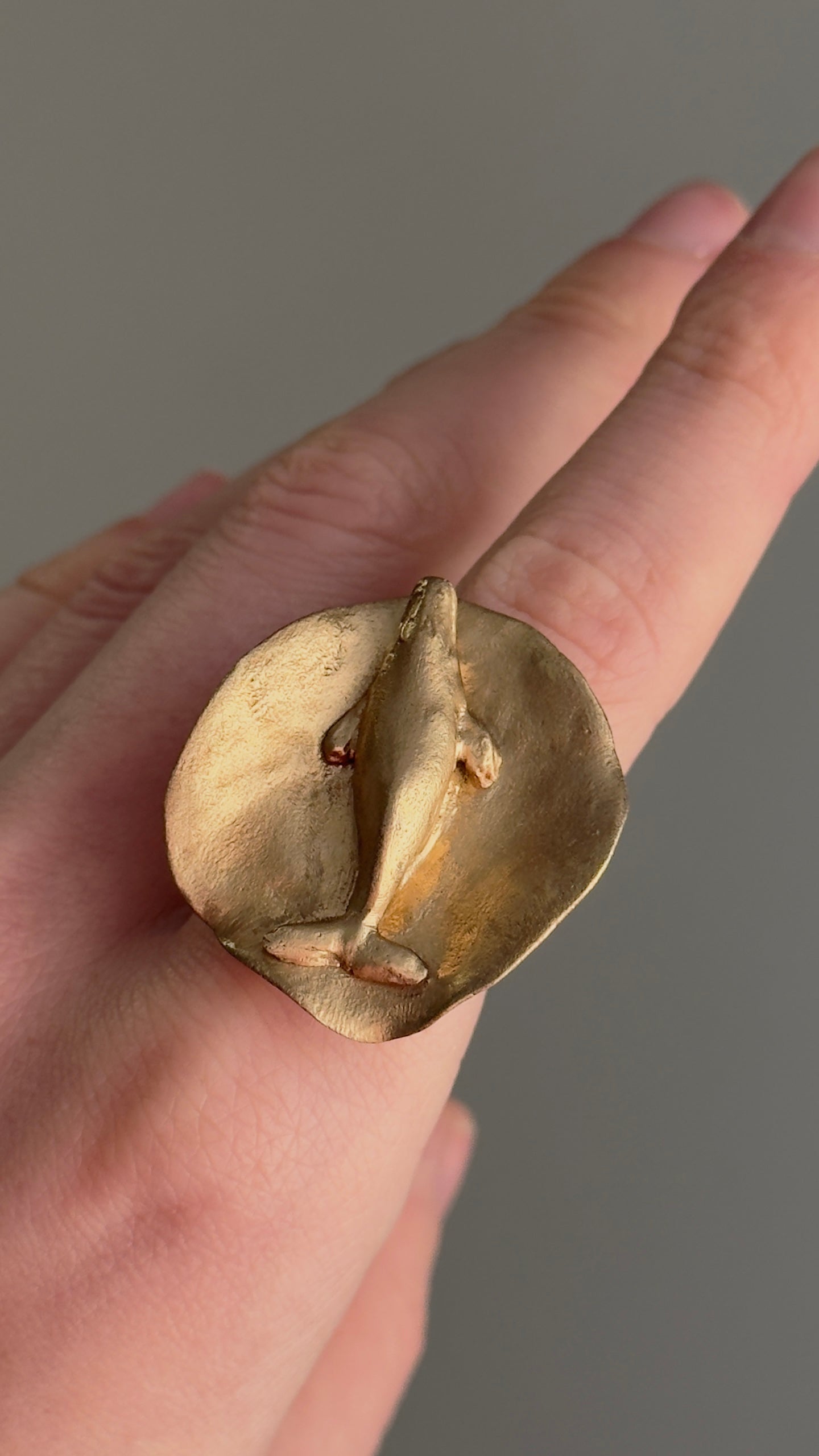 Bronze ring with a whale