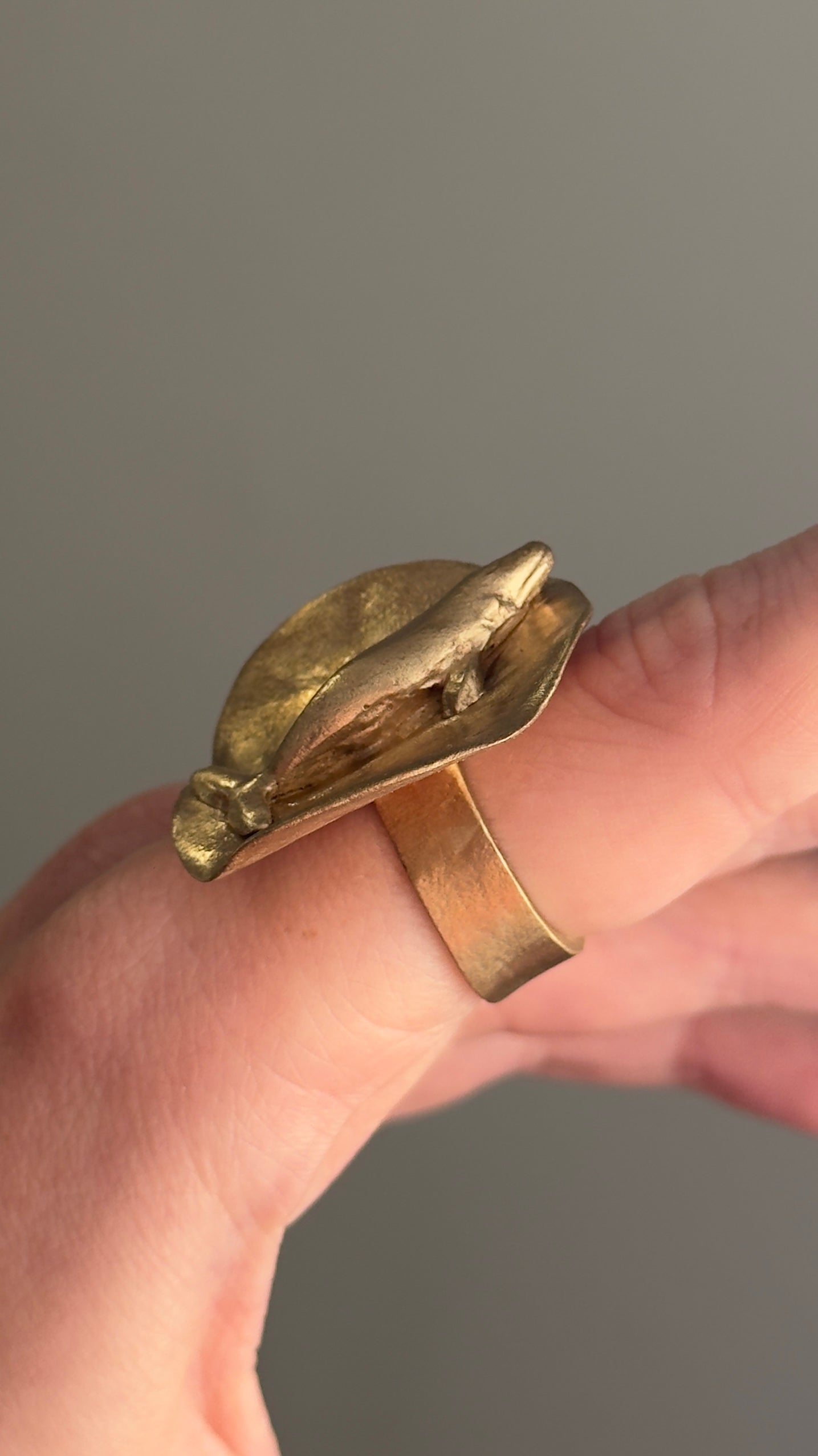 Bronze ring with a whale