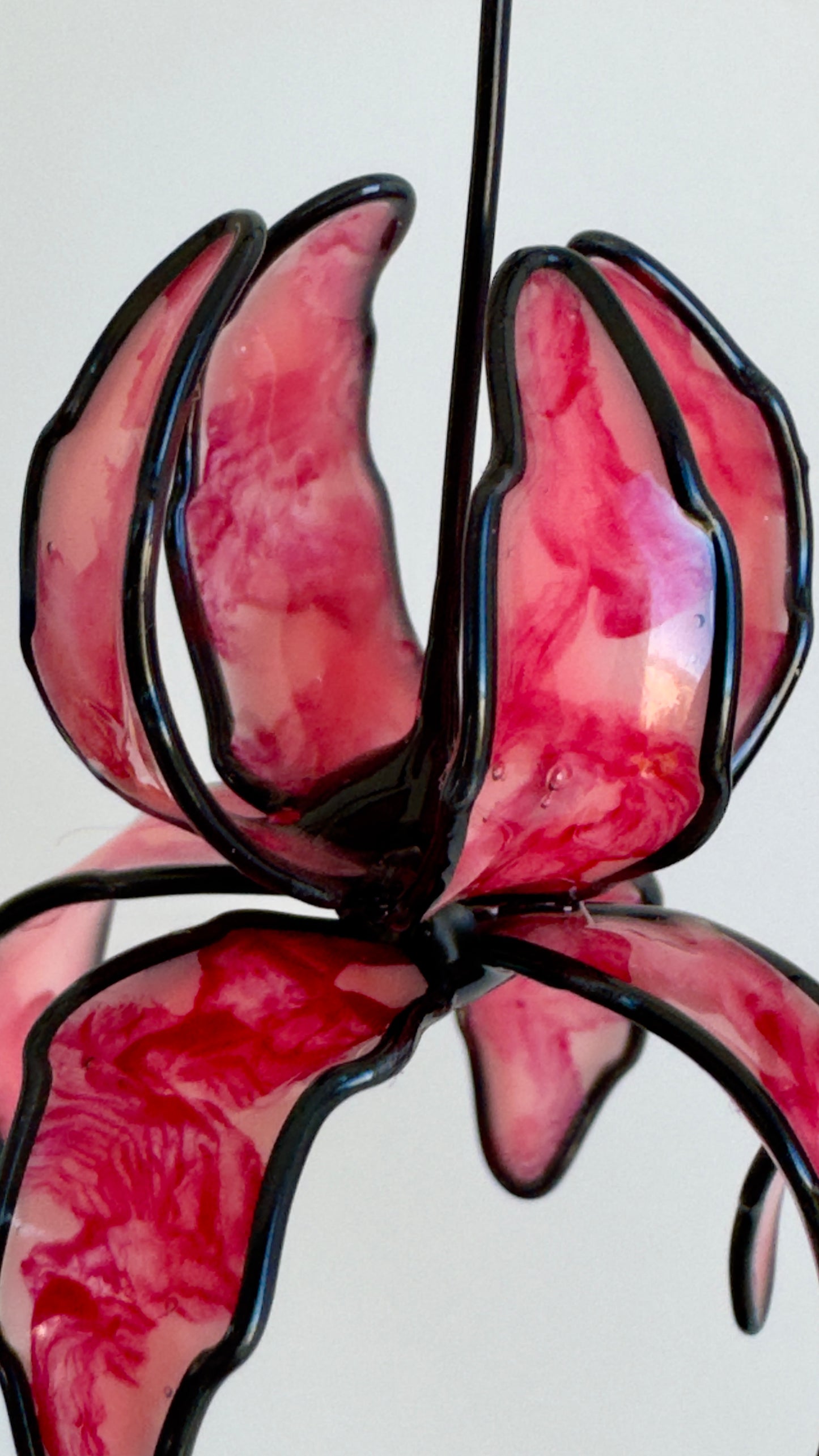 Pendientes con forma de flor, pendientes largos rosa y negros