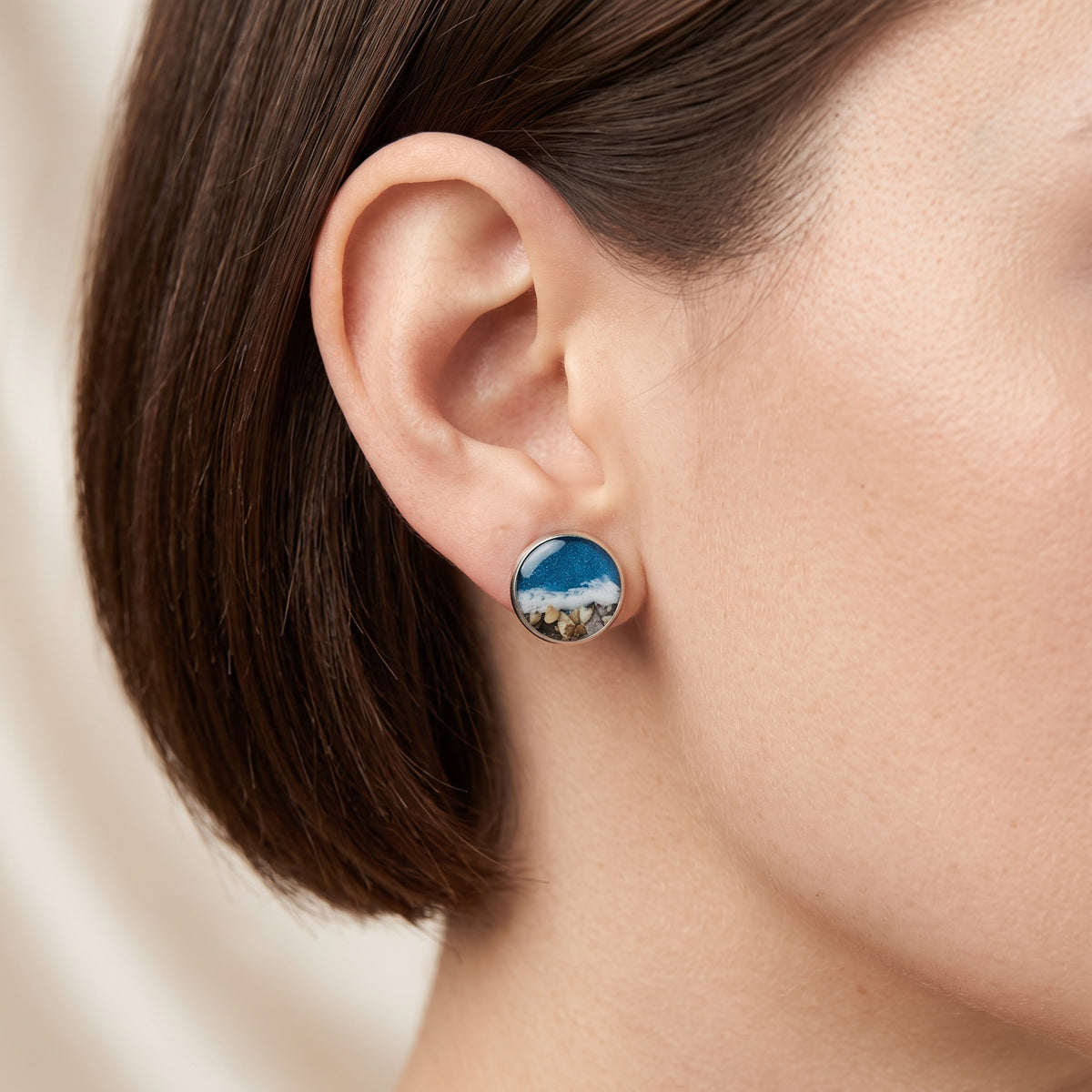 "El Mar" Stainless steel earrings with marine motifs