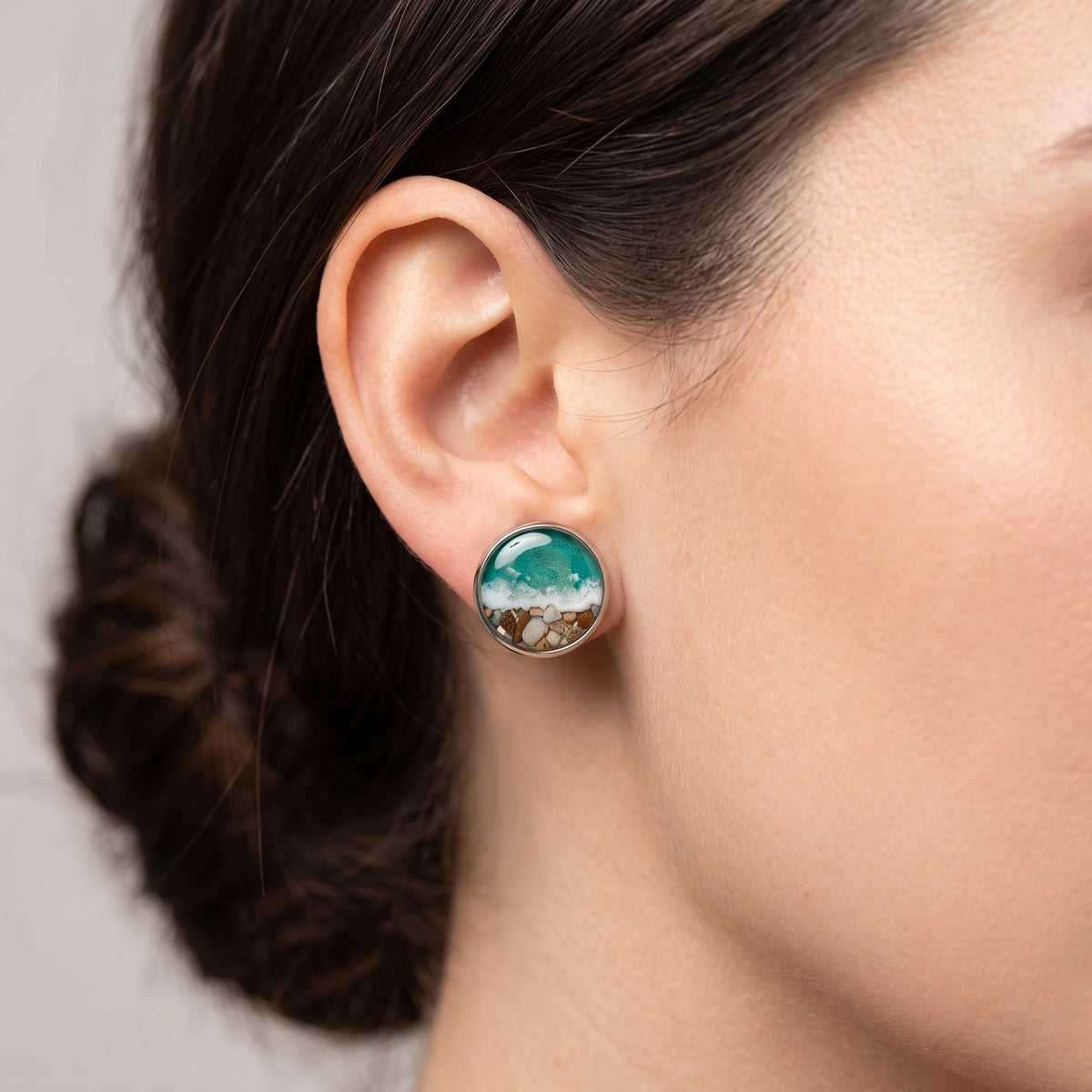 "El Mar" Stainless steel earrings with marine motifs