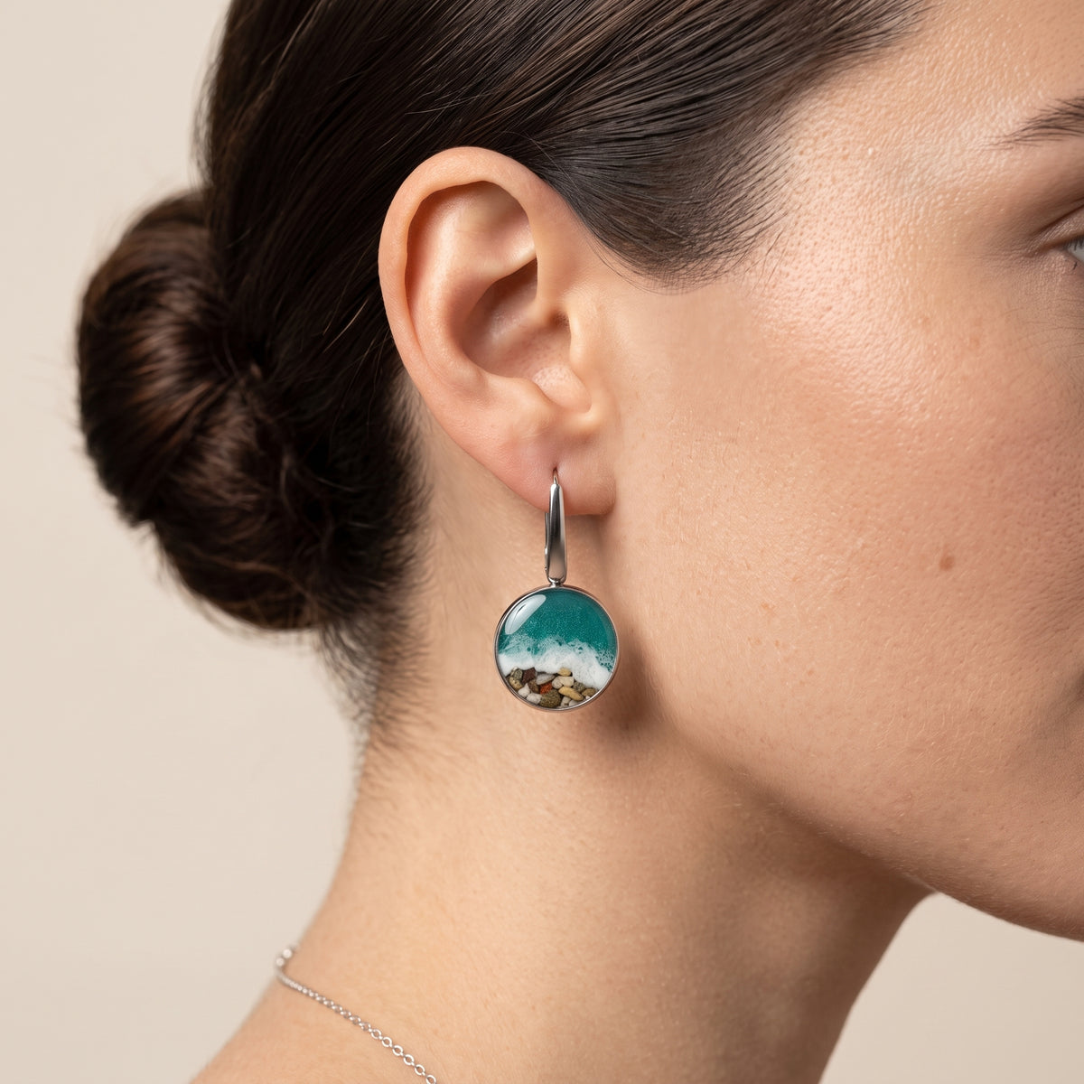 "The Sea" Stainless steel earrings with marine motifs