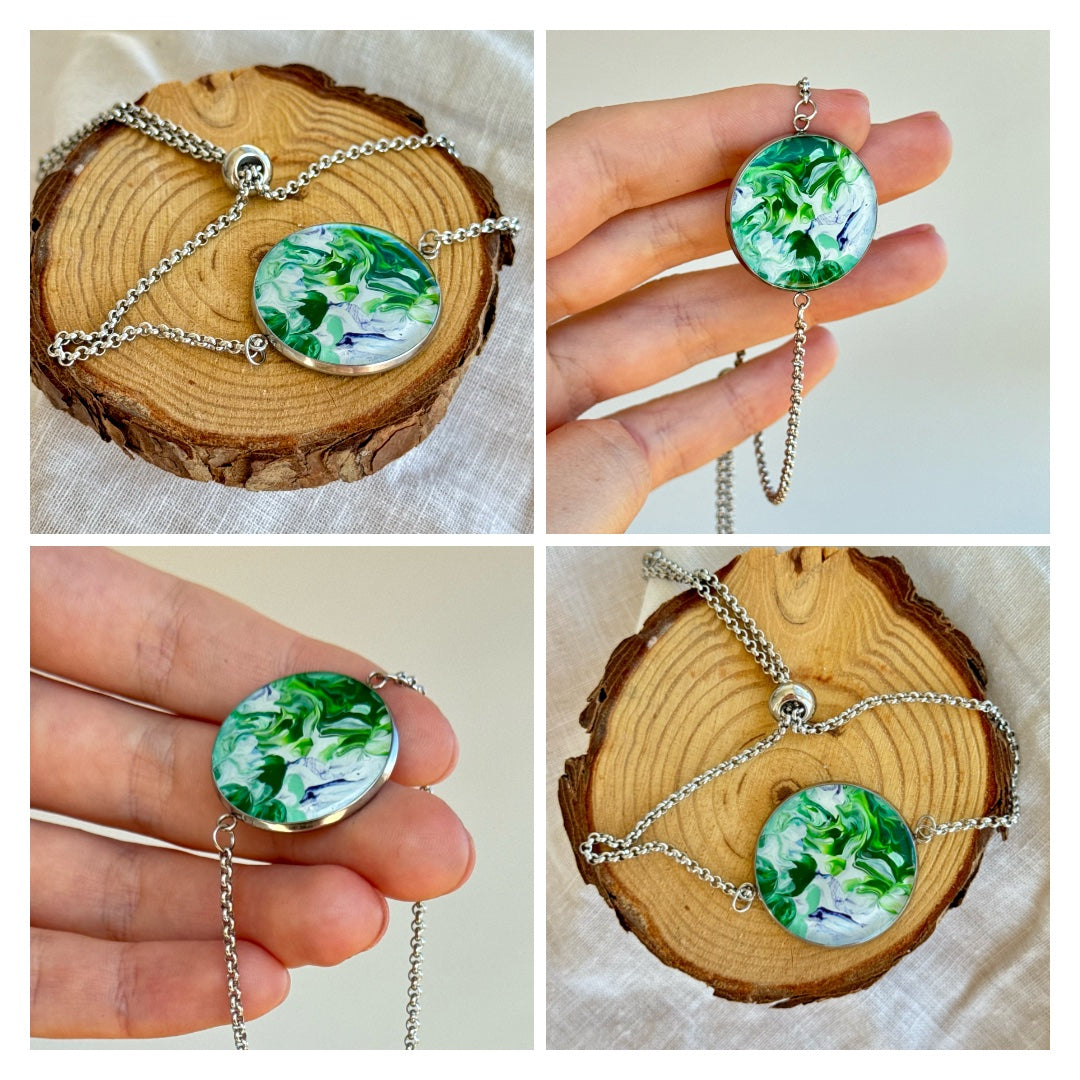 Stainless steel bracelet with cords
