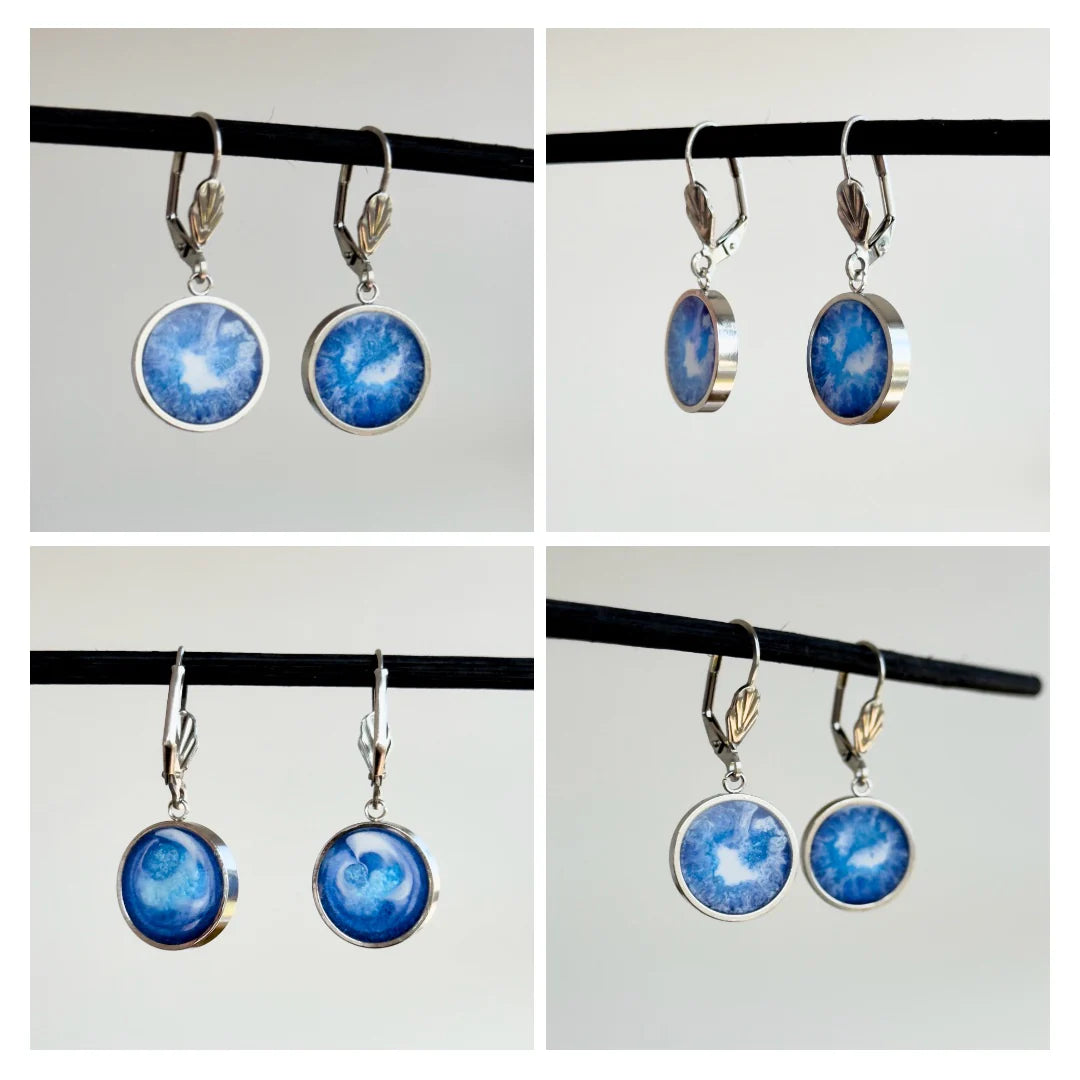 Pendientes de acero inoxidable con olas
