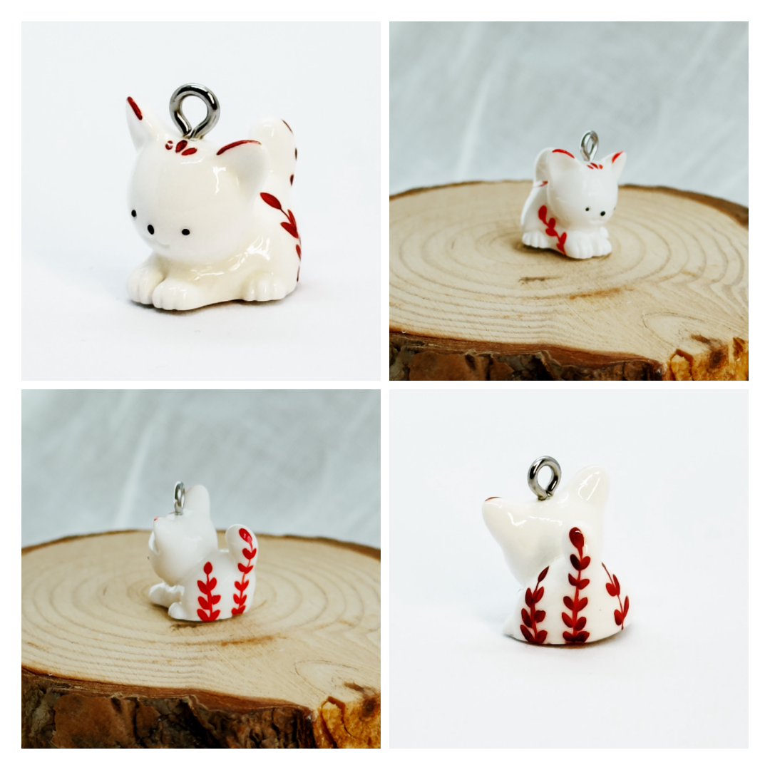 Todos los colgantes con miniatura de animal Gato y pintura a mano